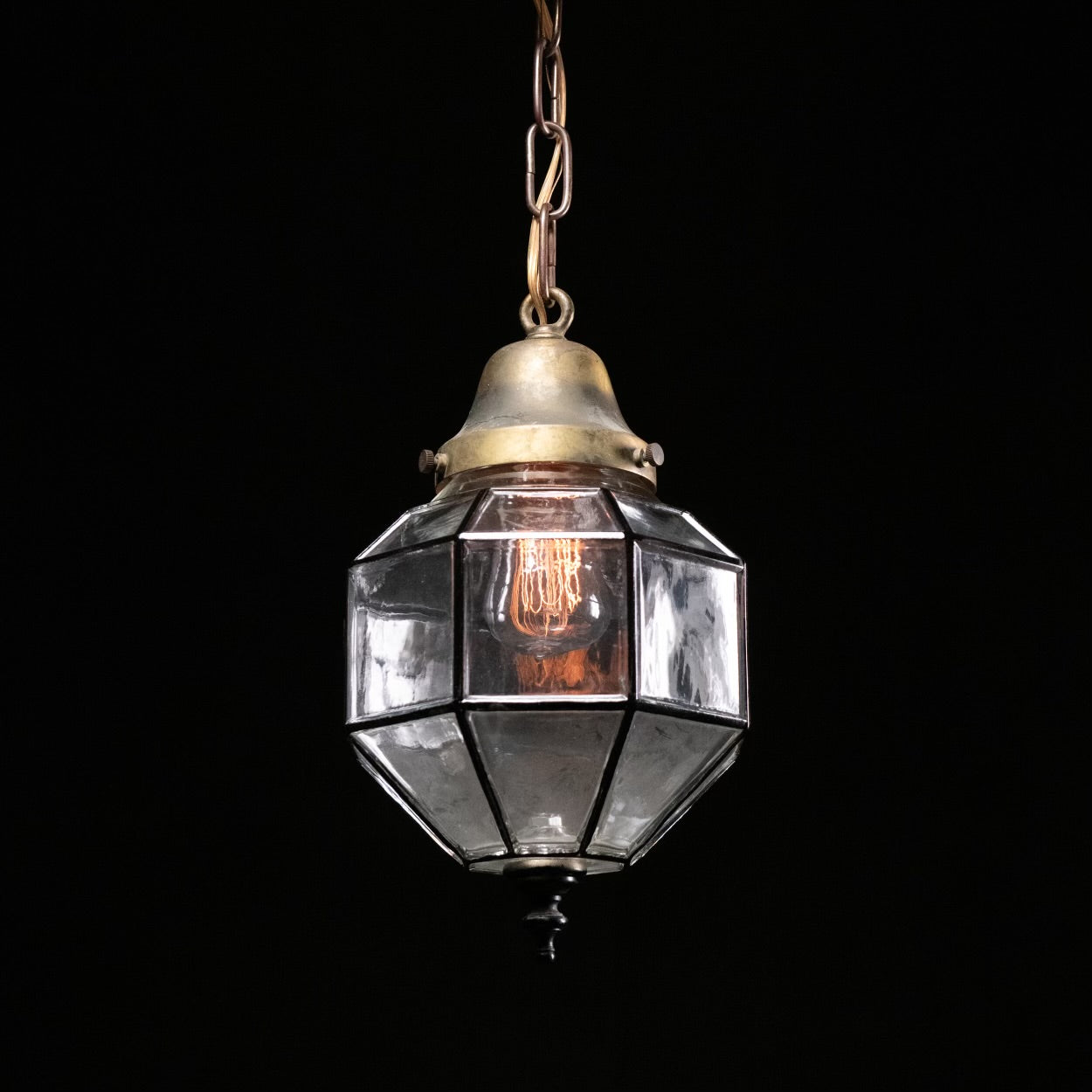 Art Deco Octagonal Glass Pendant Light