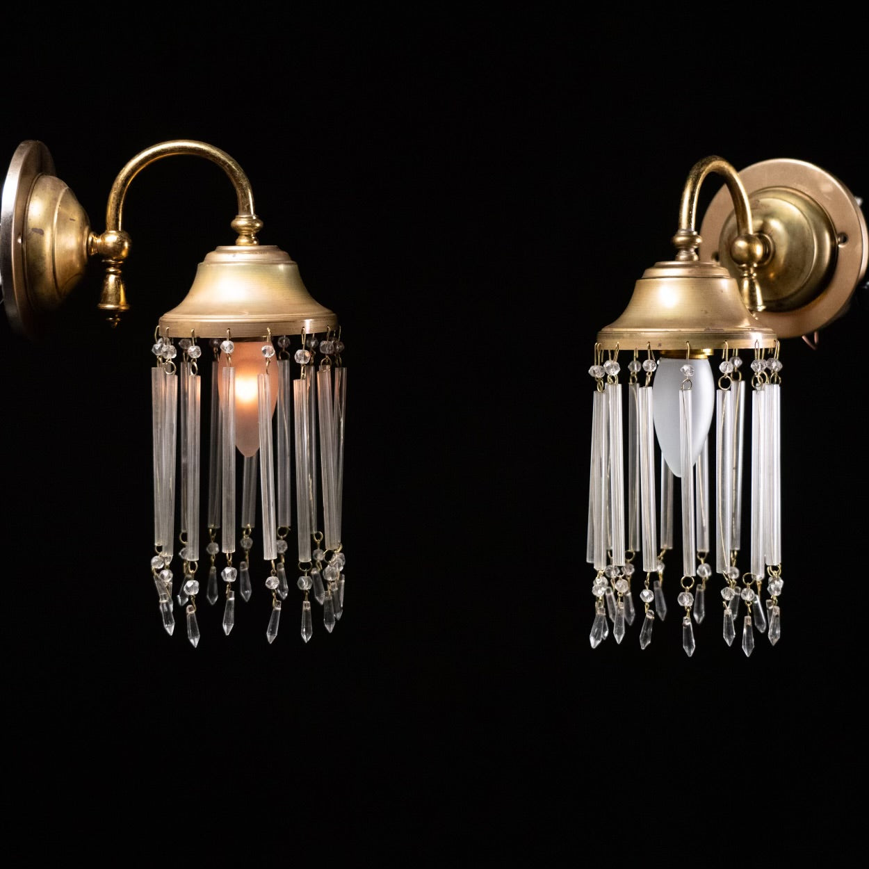 1920 Victorian Crystal Sconce Lights