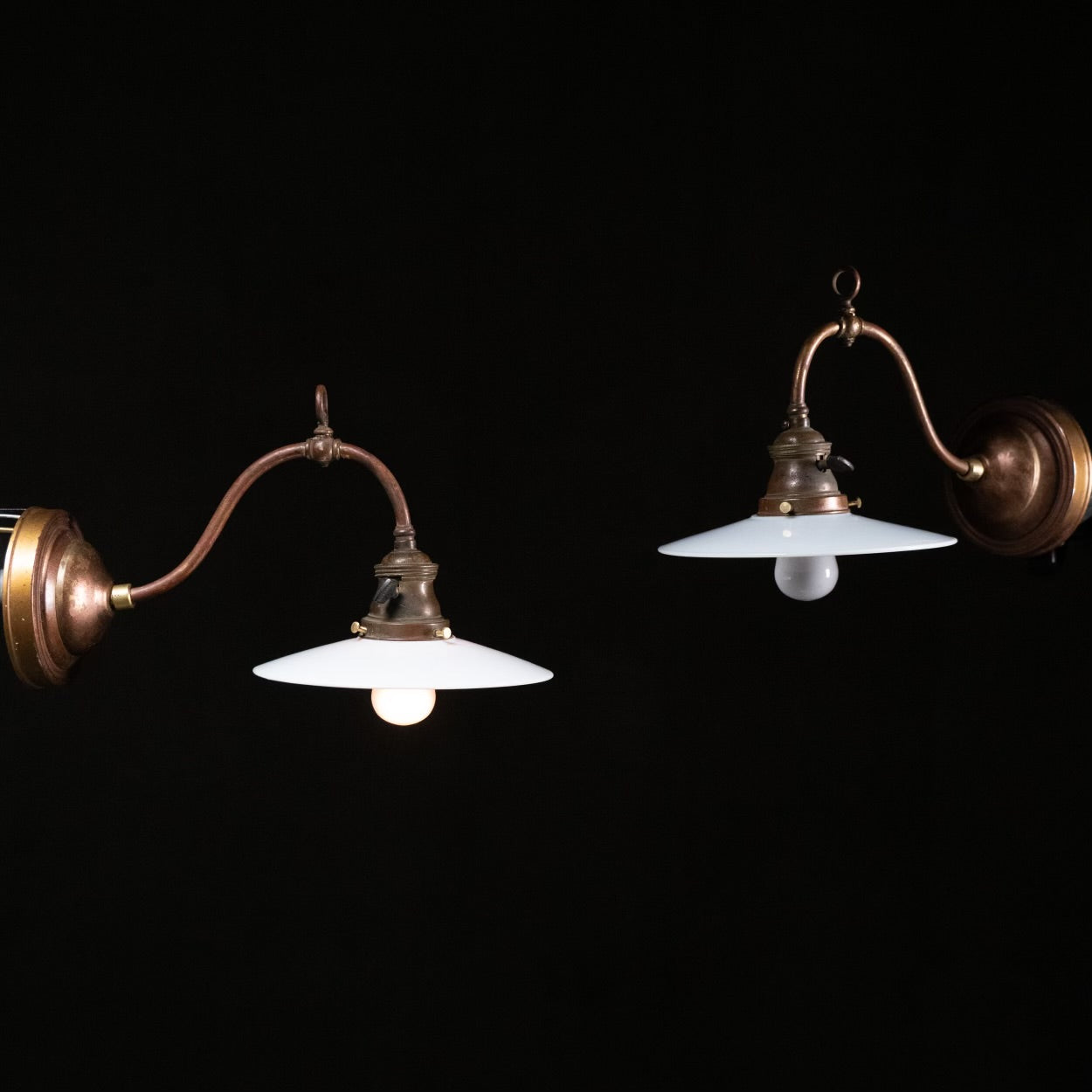 1920 pair of copper/ brass sconce lights