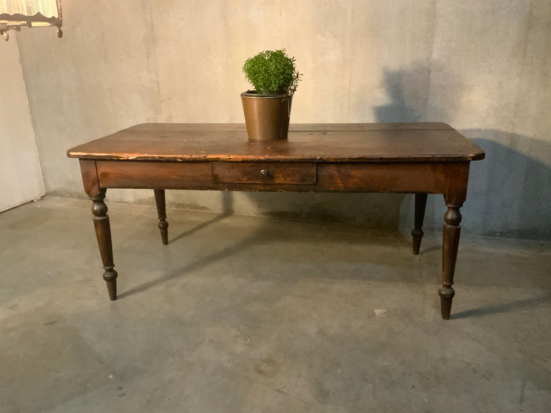 19th century pine Quebec farm table original finish | Scott Landon Antiques and Interiors.