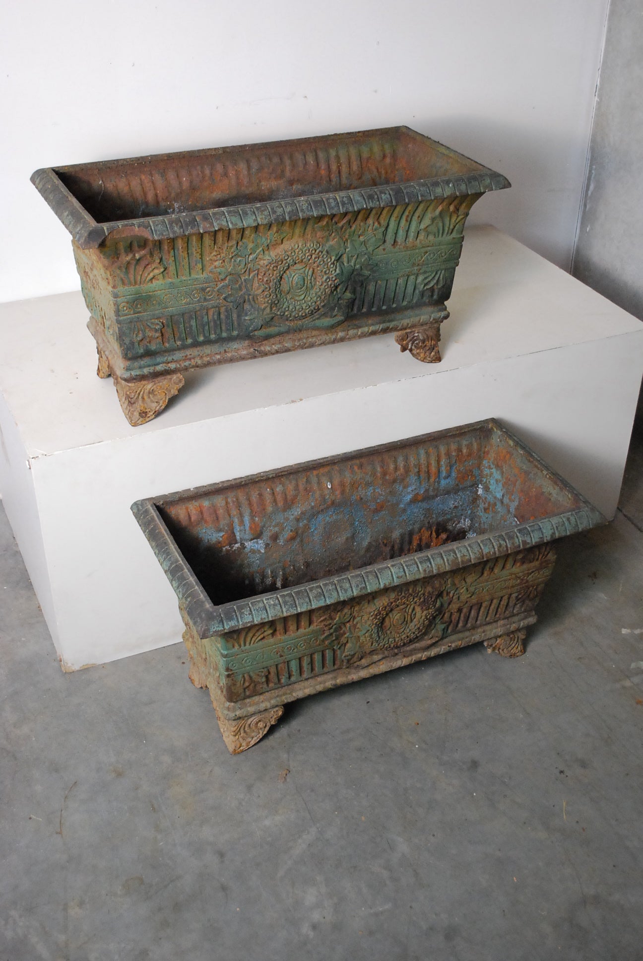 1930 Iron Regency English Box Planters | Scott Landon Antiques and Interiors.