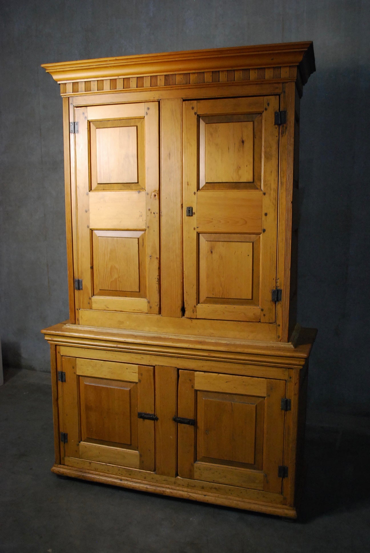 1830 Quebec Step back Multi panel Cabinet | Scott Landon Antiques and Interiors.