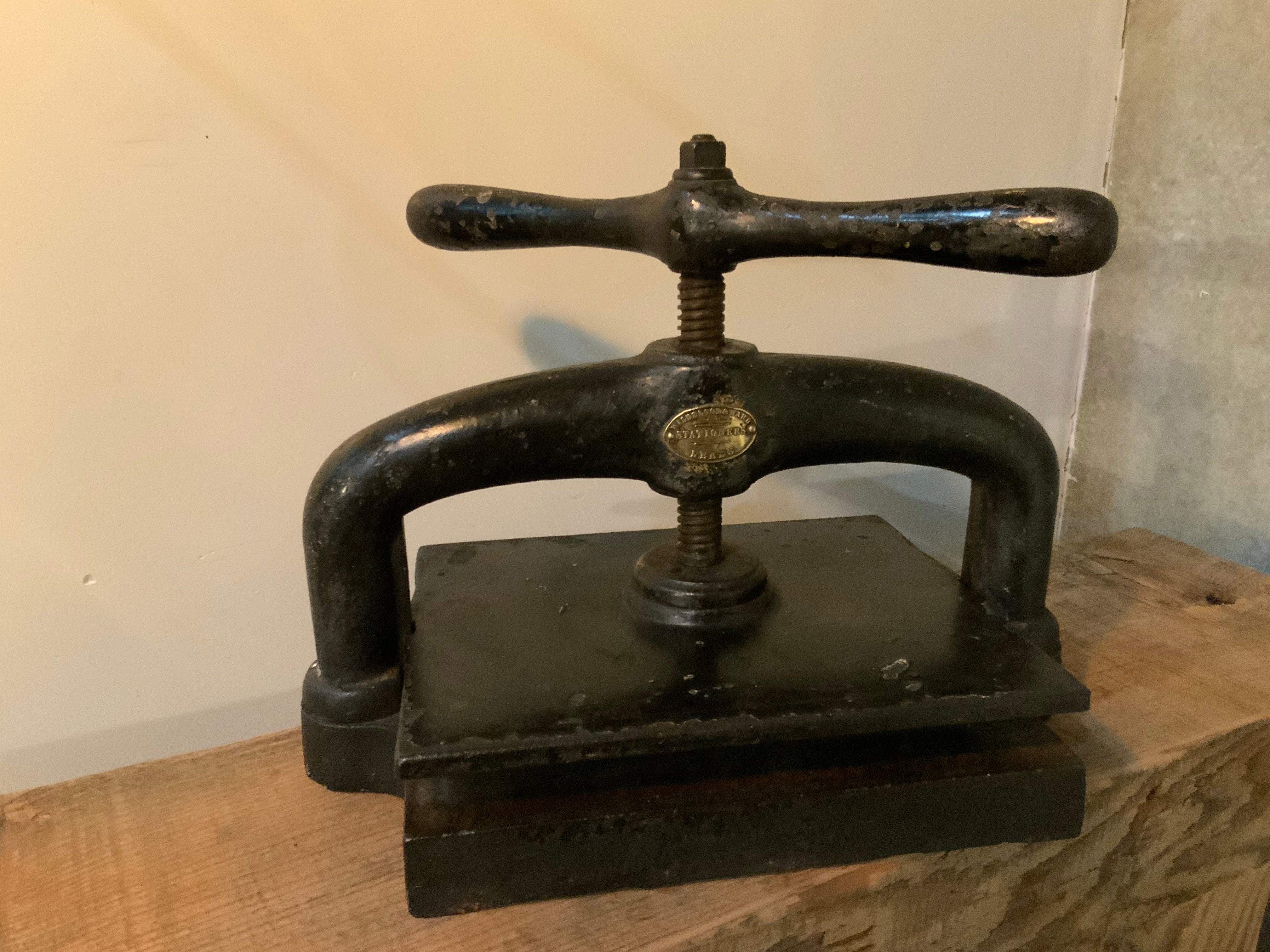 19thc Castiron book press - WILDBLOOD & Ward England | Scott Landon Antiques and Interiors.