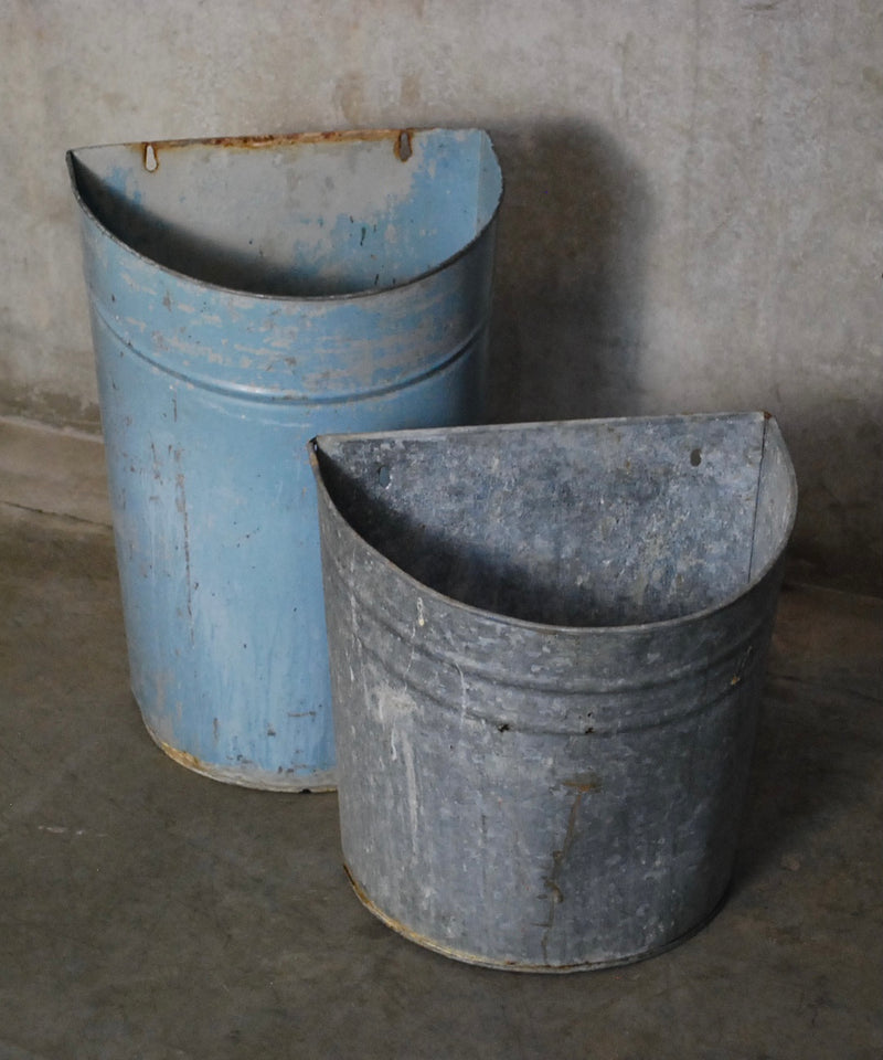 1940 Wall mounted Galvanized trash cans | Scott Landon Antiques and Interiors.