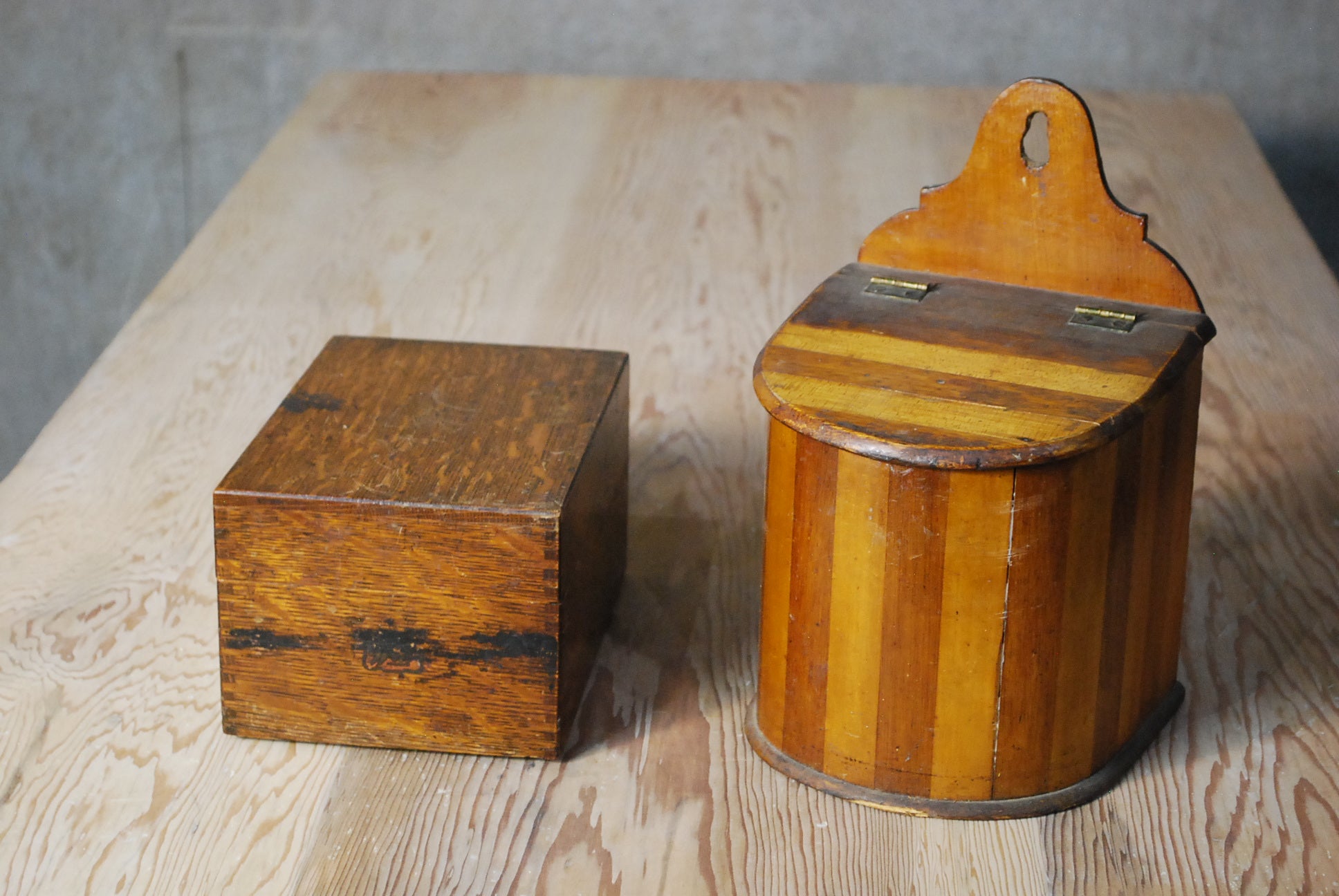 19thc English Salt box  /  oak card filler | Scott Landon Antiques and Interiors.