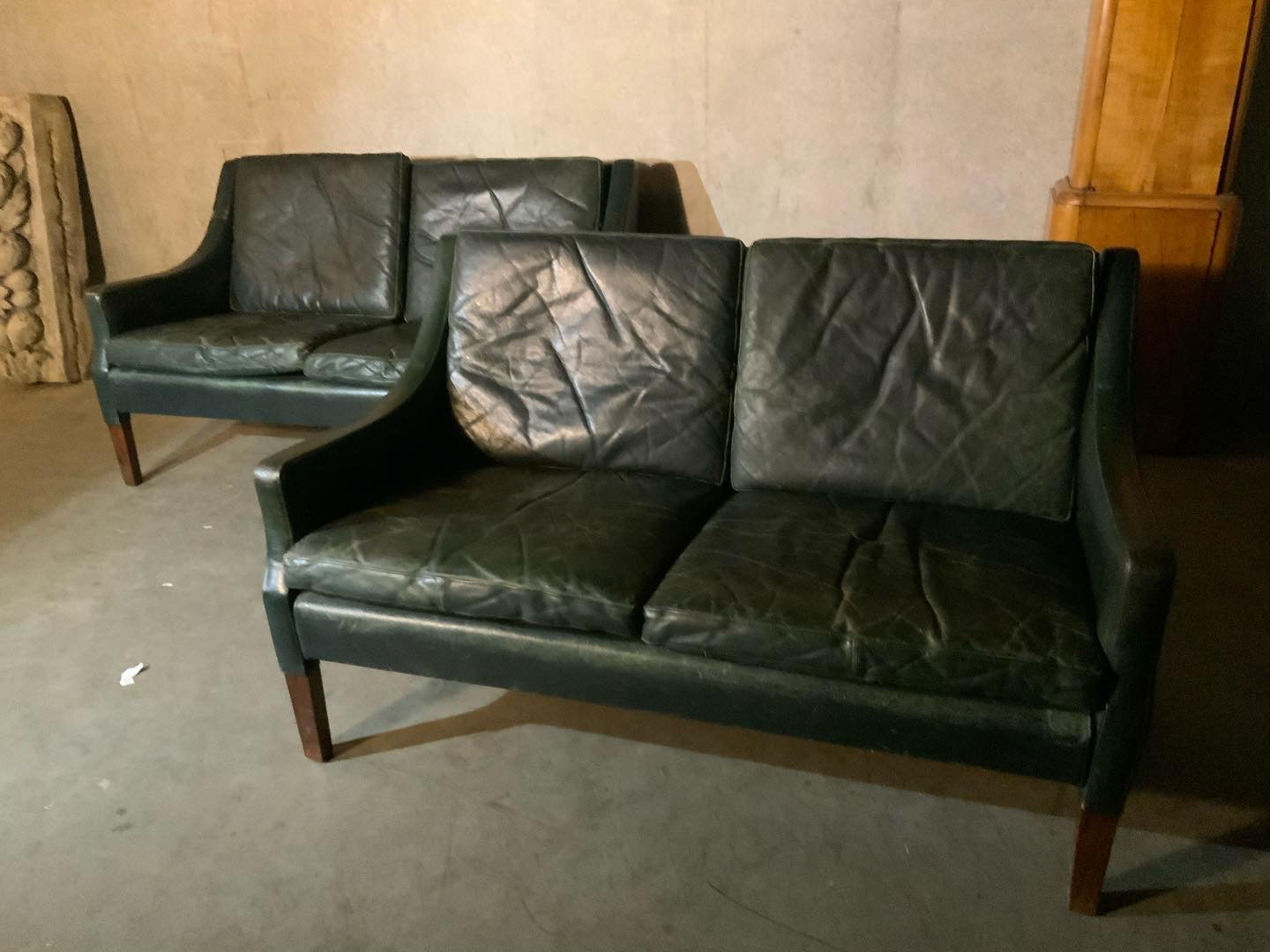 Pair of 1960 Danish leather sofas by BORGE MOGENSEN | Scott Landon Antiques and Interiors.