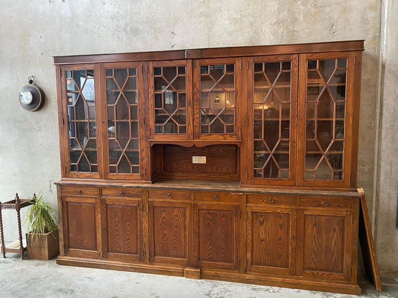 1920 solid oak library book case cabinet | Scott Landon Antiques and Interiors.