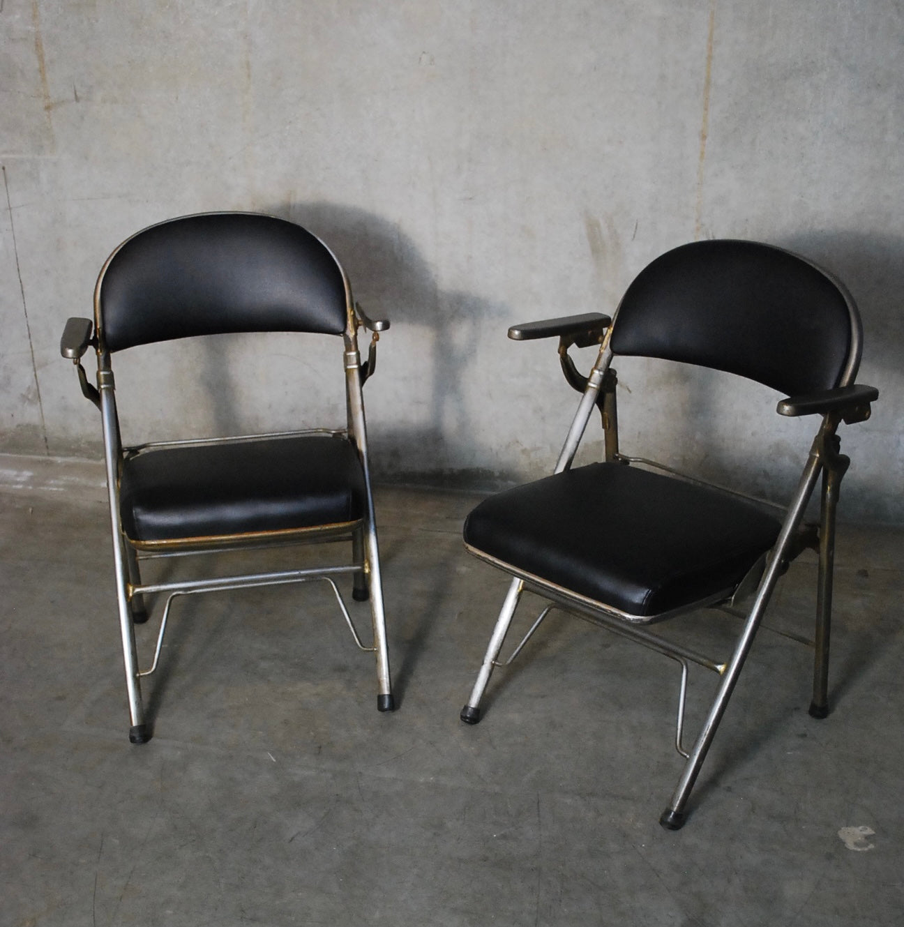 1940 Folding chairs By american Seating Co, | Scott Landon Antiques and Interiors.