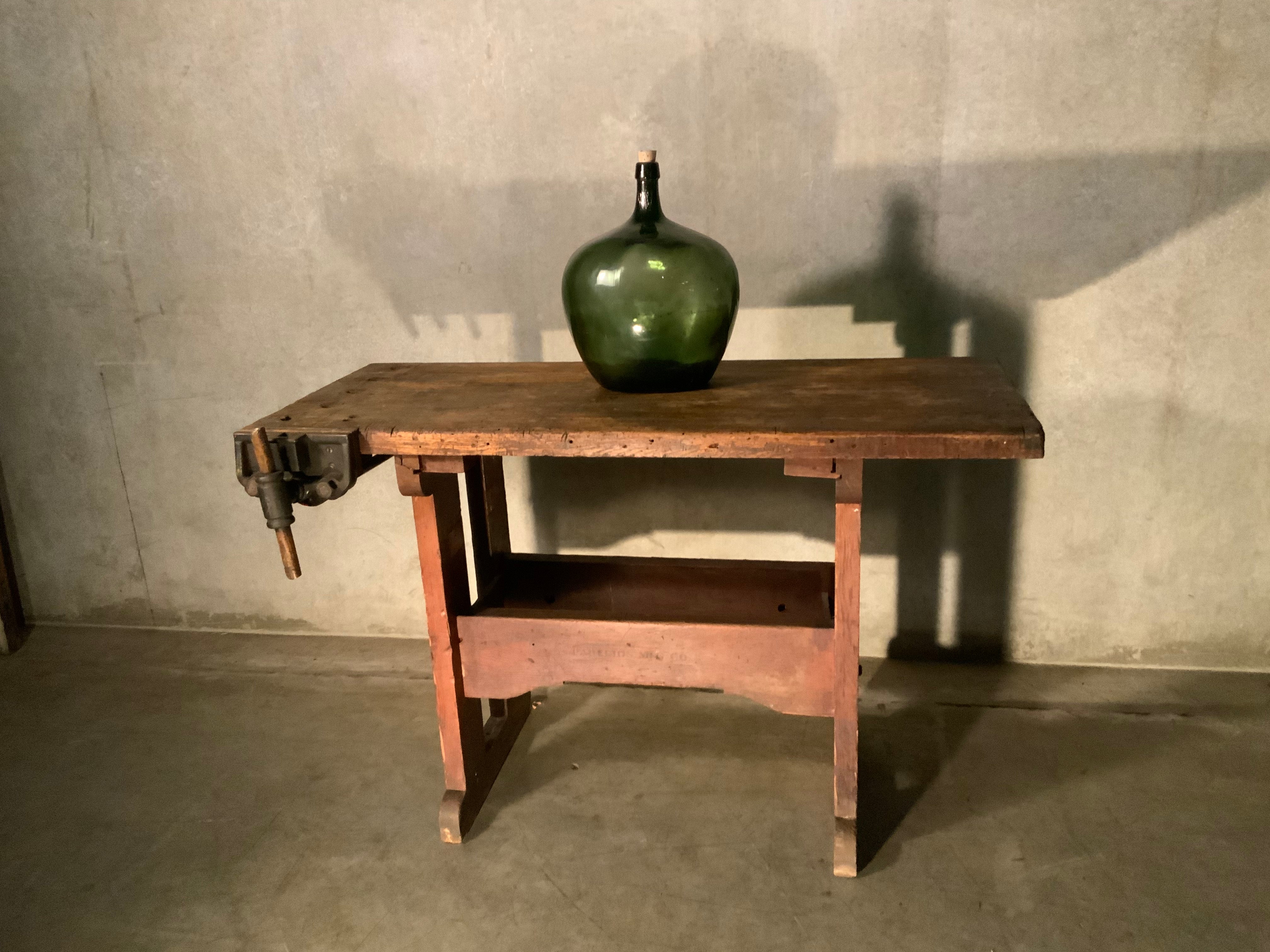 1920  industrial wooden carpenters workbench | Scott Landon Antiques and Interiors.