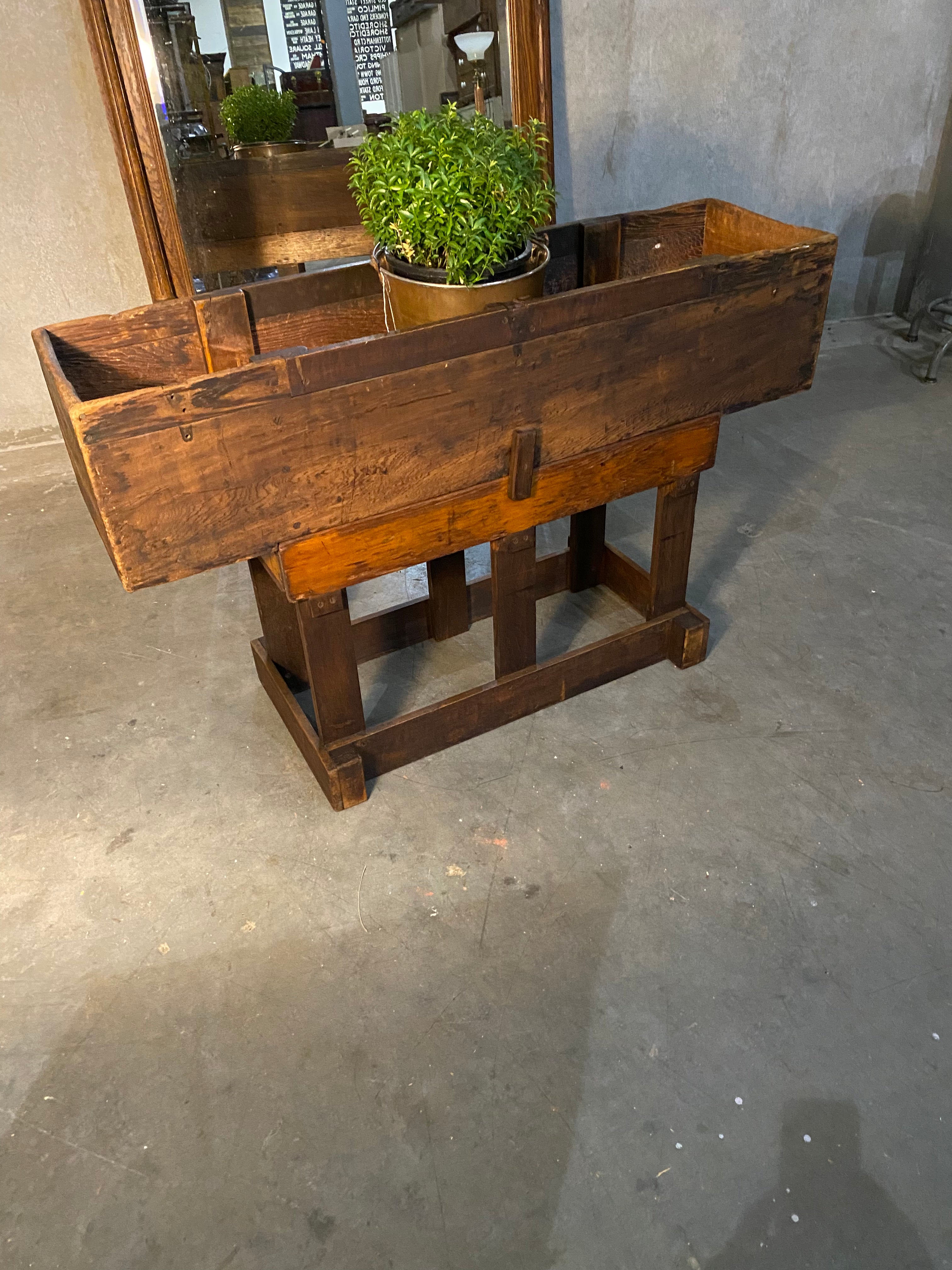 1930 wooden industrial planter box | Scott Landon Antiques and Interiors.