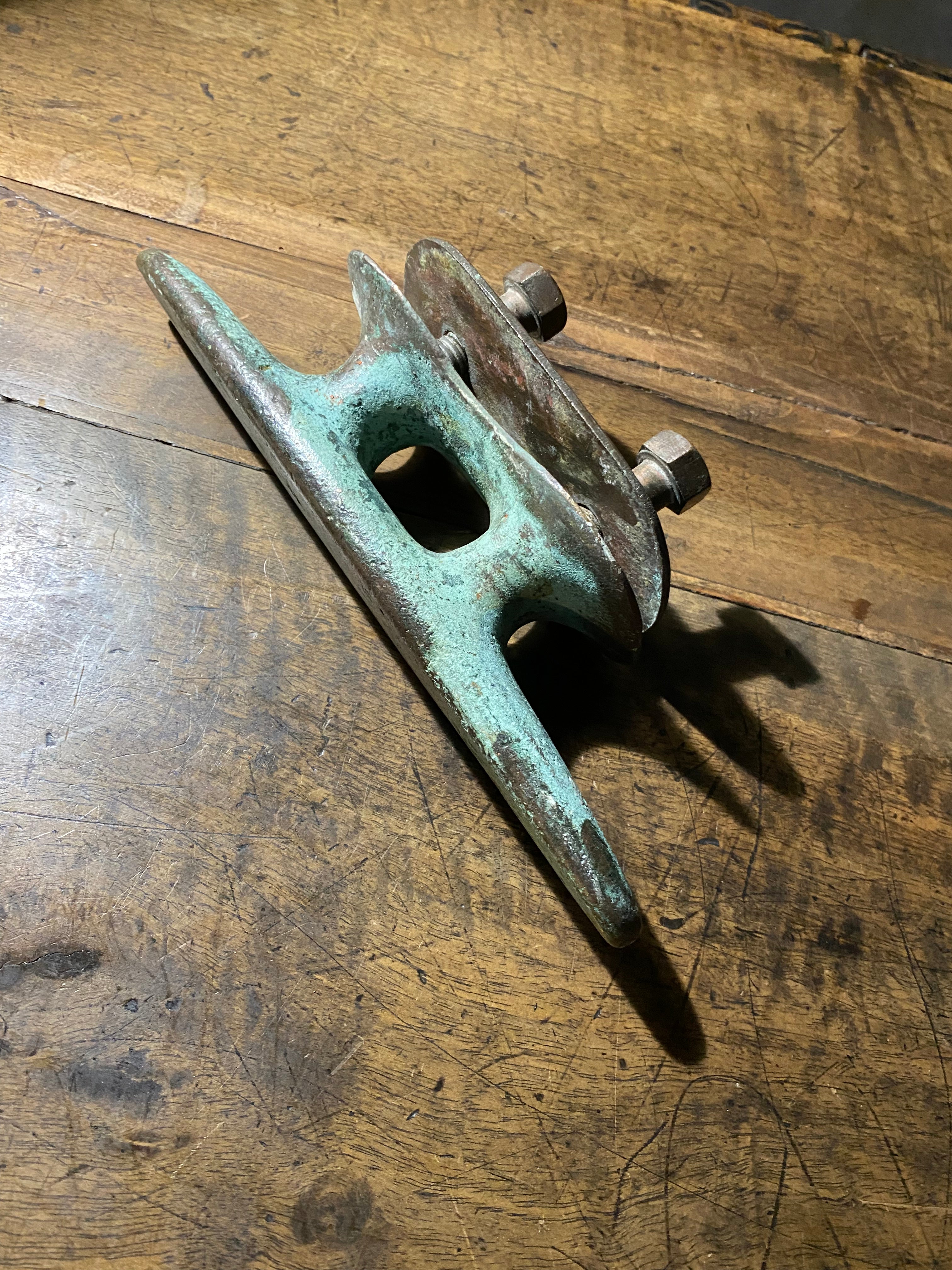 1930 solid brass Boat  Cleat | Scott Landon Antiques and Interiors.