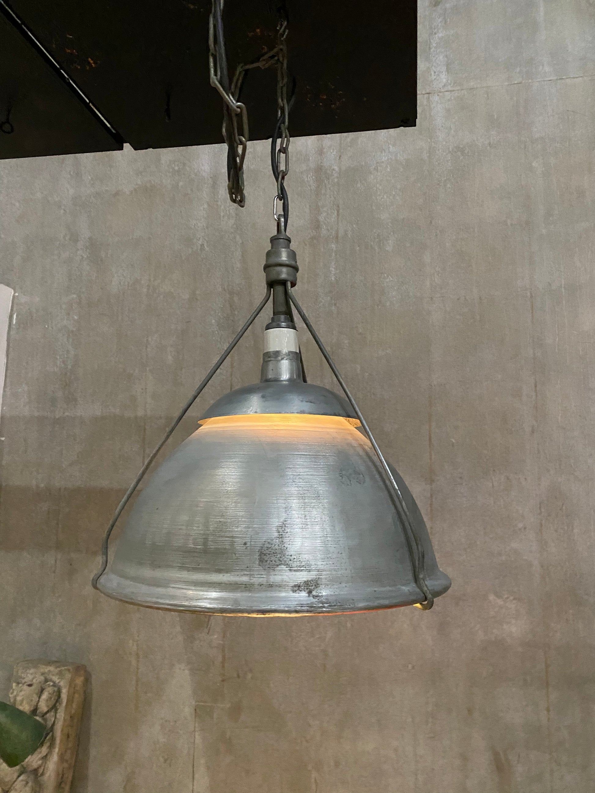 1920 rare set or large HOLOPHANE INDUSTRIAL PENDANTS LIGHTS | Scott Landon Antiques and Interiors.