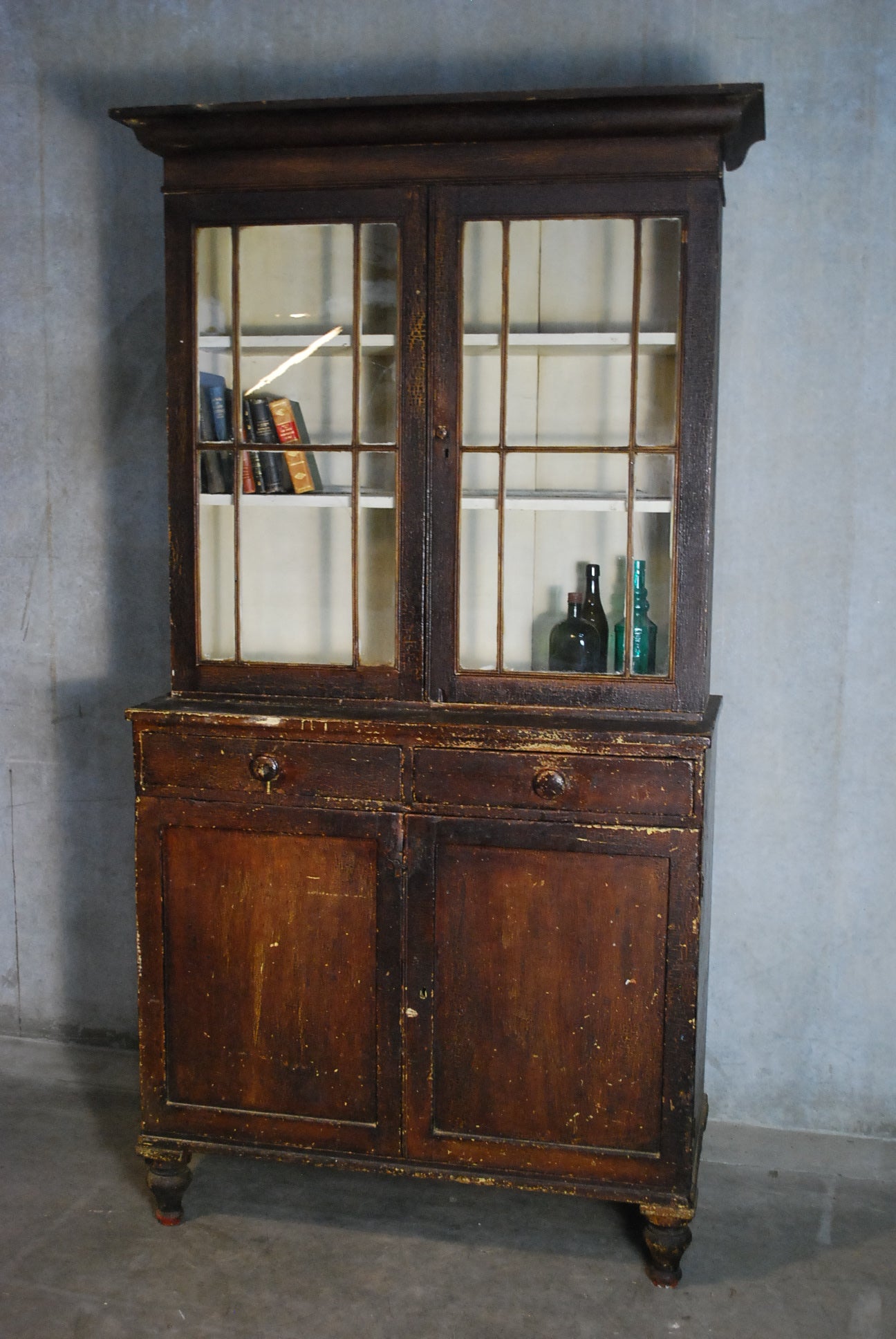 1870 pine Step back Glass Door | Scott Landon Antiques and Interiors.