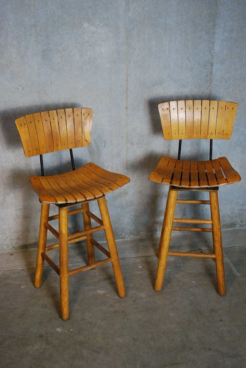 PAIR 1960 ARTHUR UMANOFF COUNTER STOOLS | Scott Landon Antiques and Interiors.