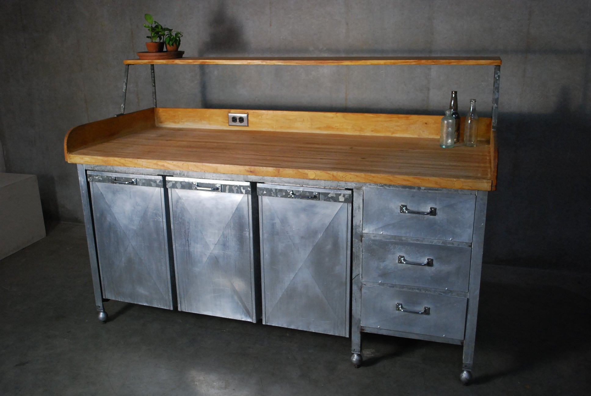 1940 Industrial Kitchen Work Station bench | Scott Landon Antiques and Interiors.