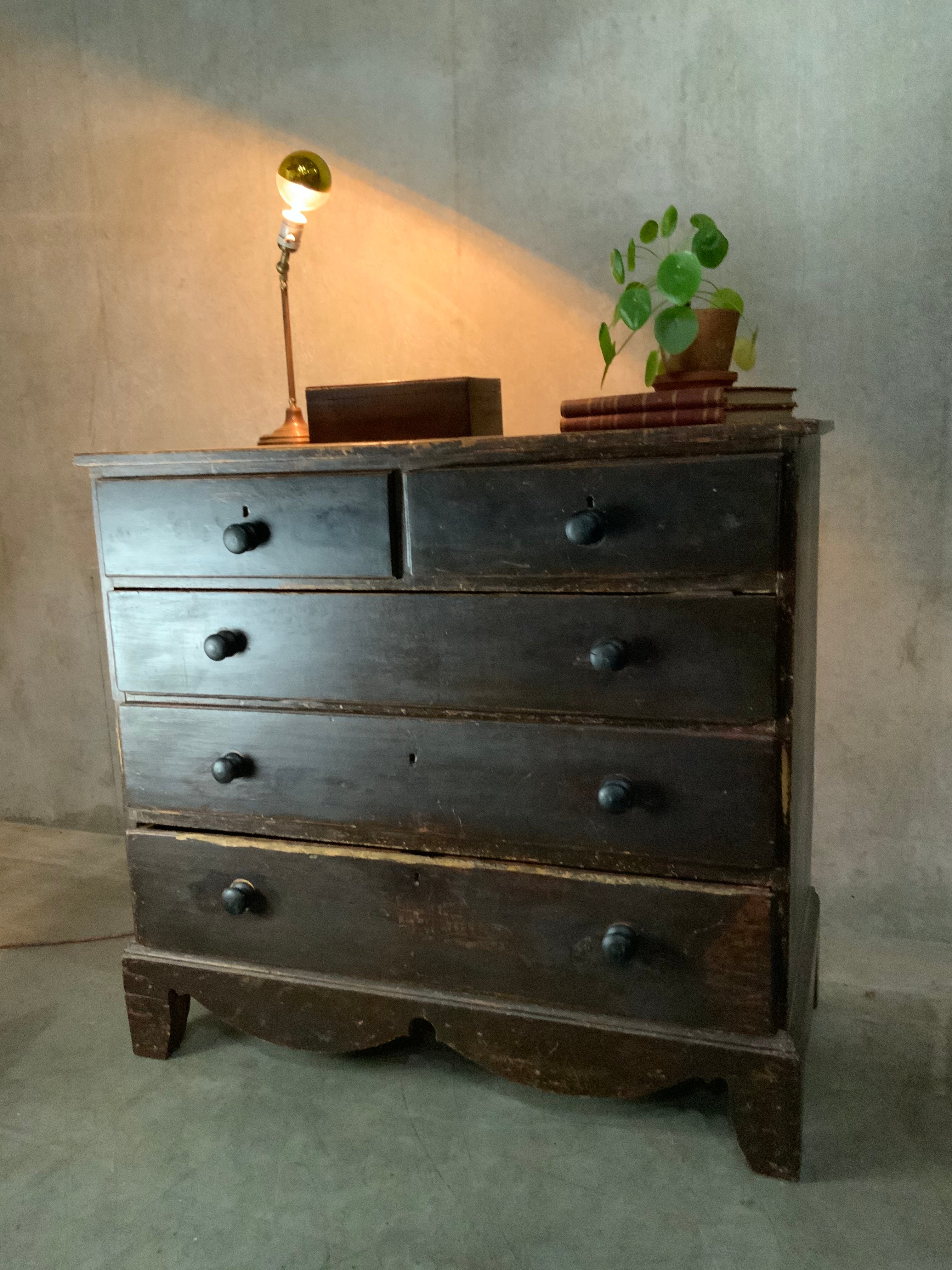 1830 Pine Chest of drawers in original FINISH | Scott Landon Antiques and Interiors.