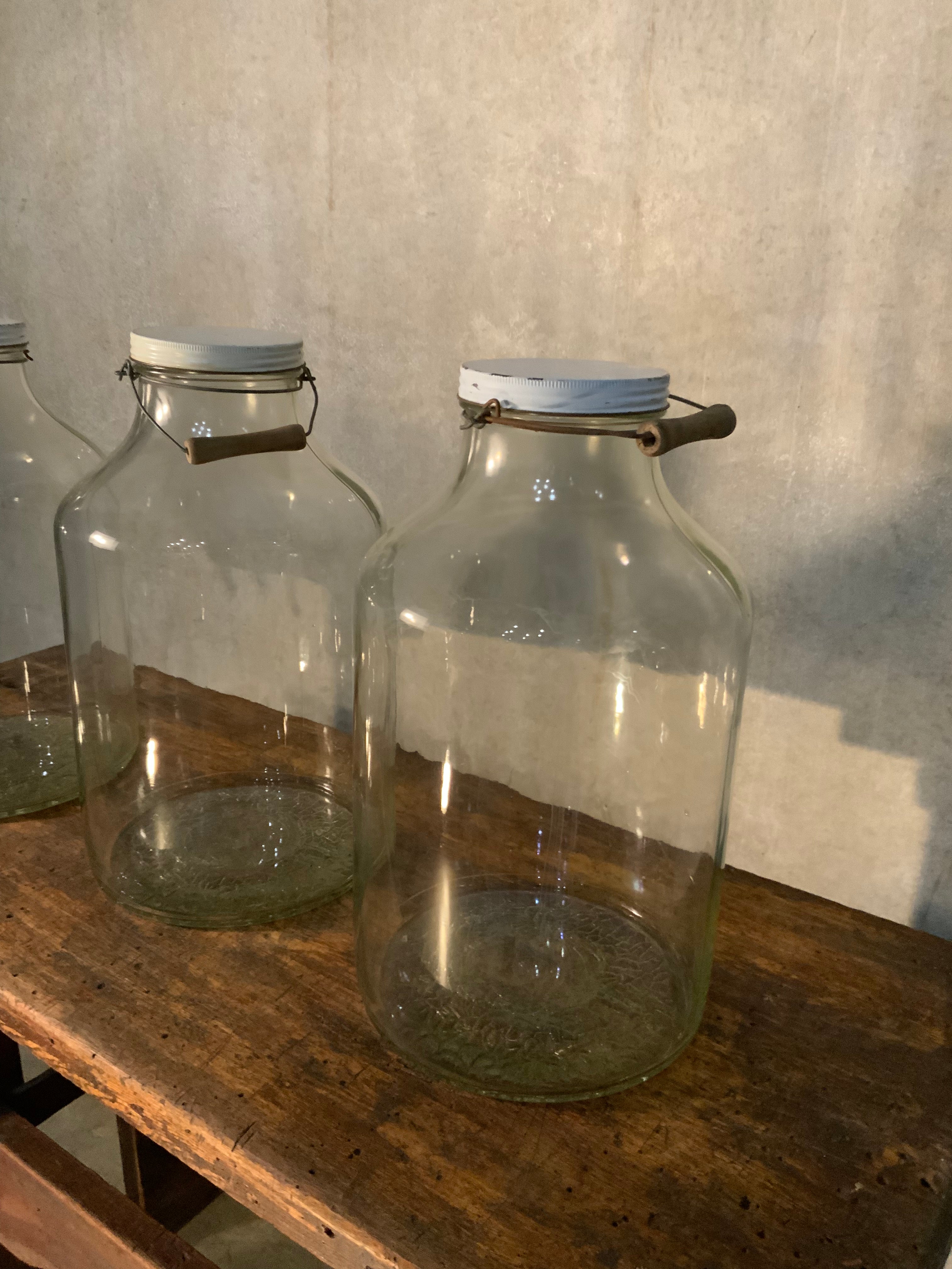 C1900 large glass GENERAL STORE supply jars | Scott Landon Antiques and Interiors.