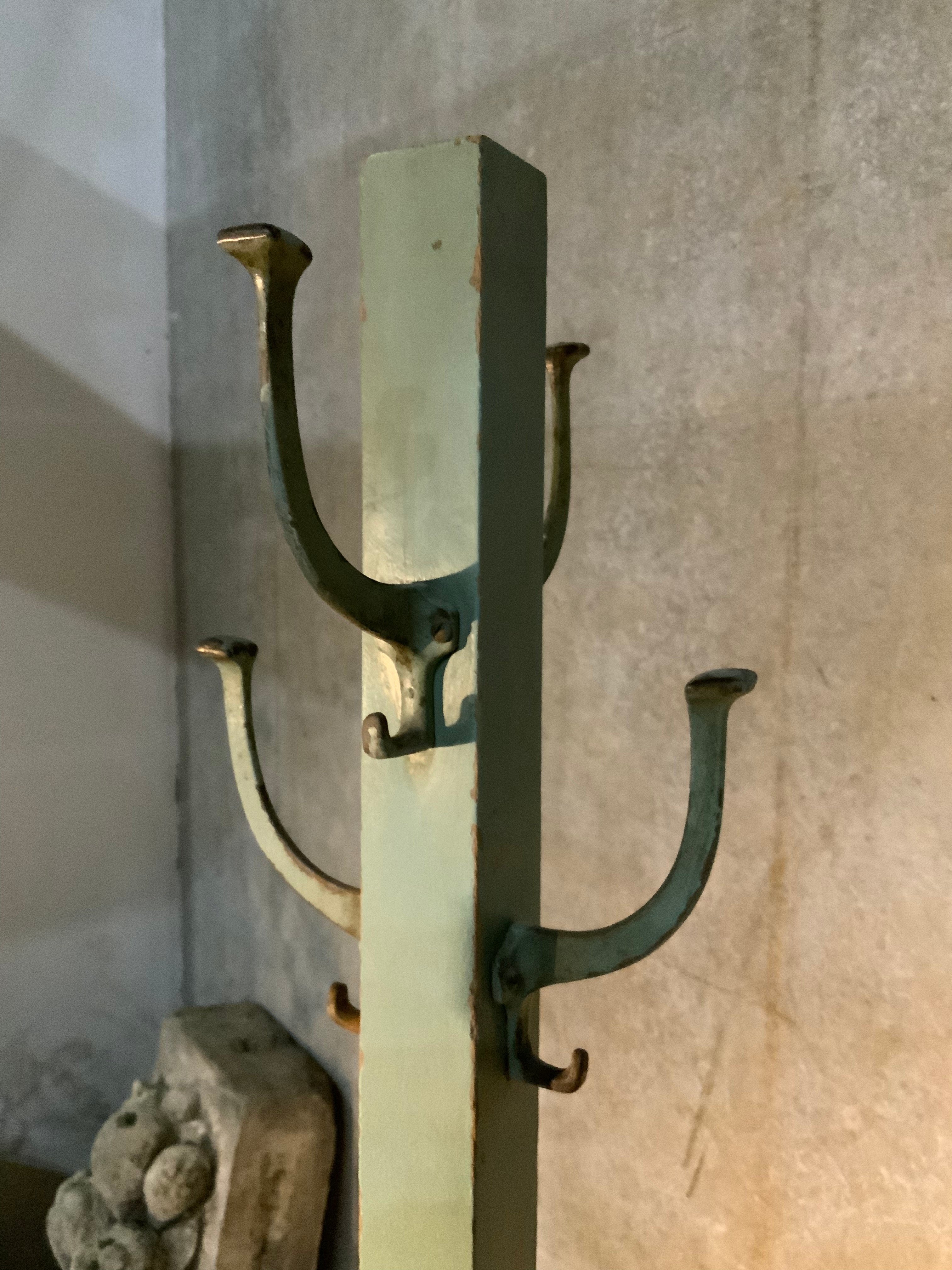 1930 hall tree coat rack in original old paint | Scott Landon Antiques and Interiors.