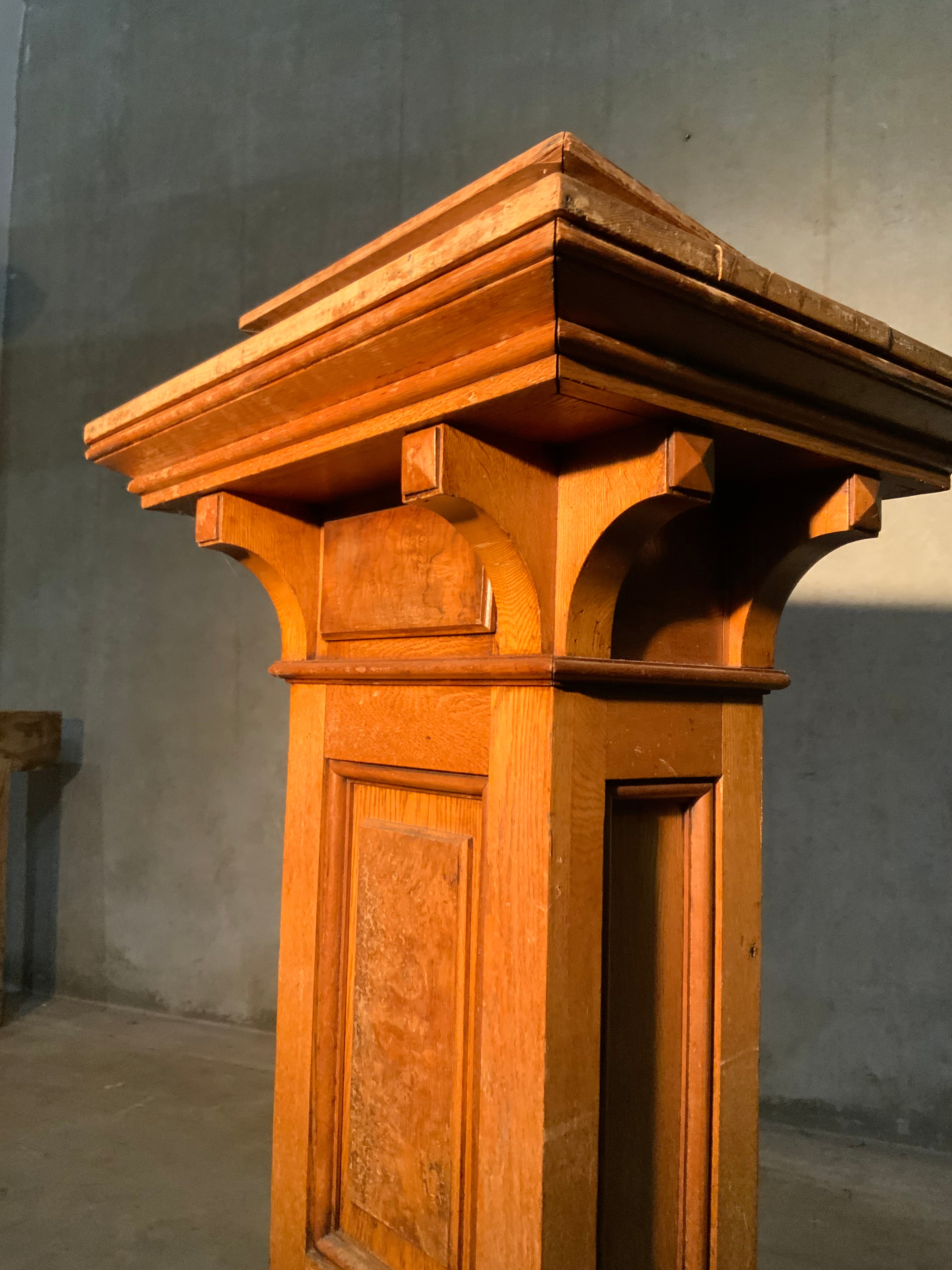 1910 oak detailed ODD fellows Lectern | Scott Landon Antiques and Interiors.