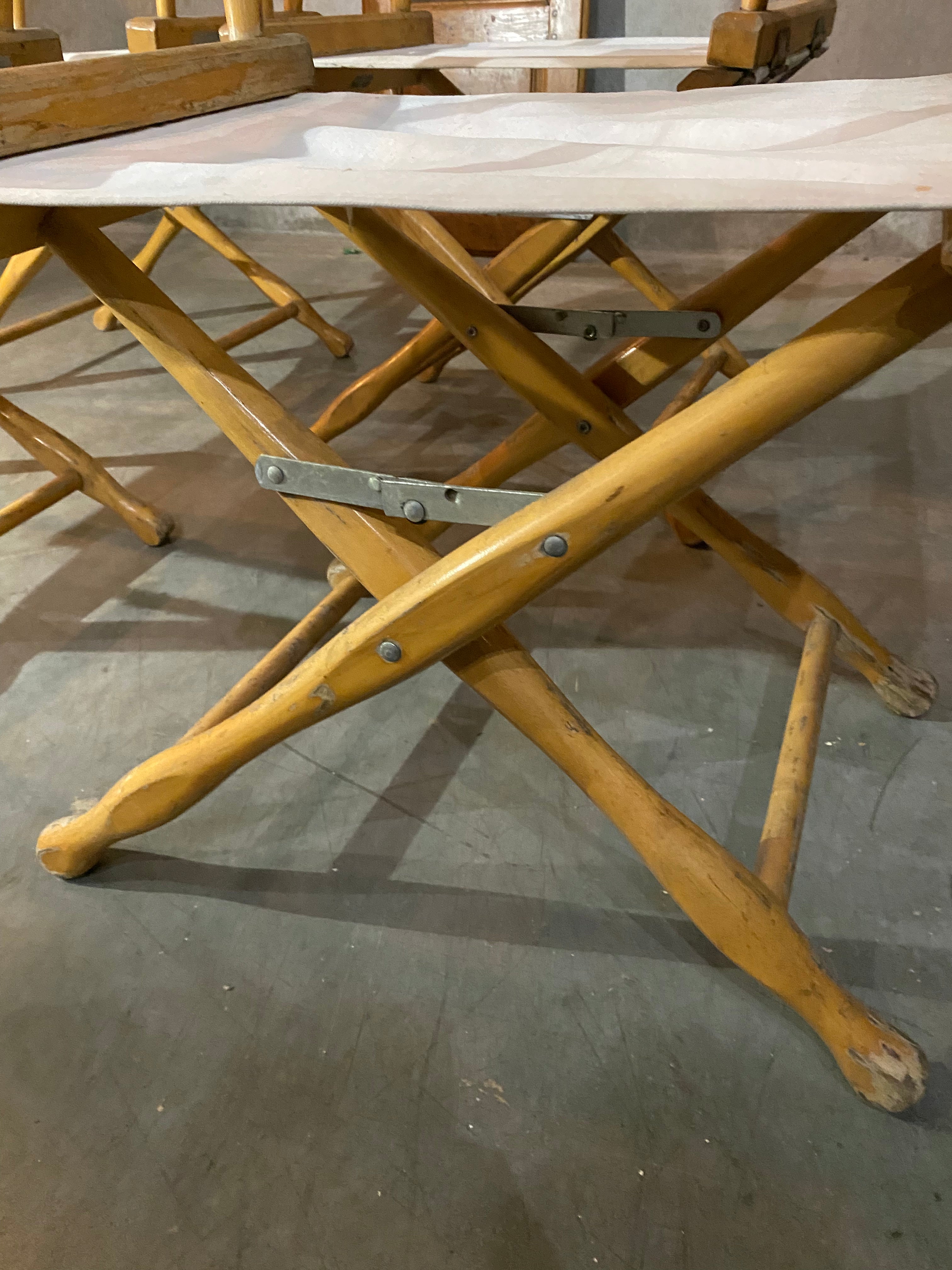 1960 folding maple directors camp chairs by Gold medal Co. | Scott Landon Antiques and Interiors.