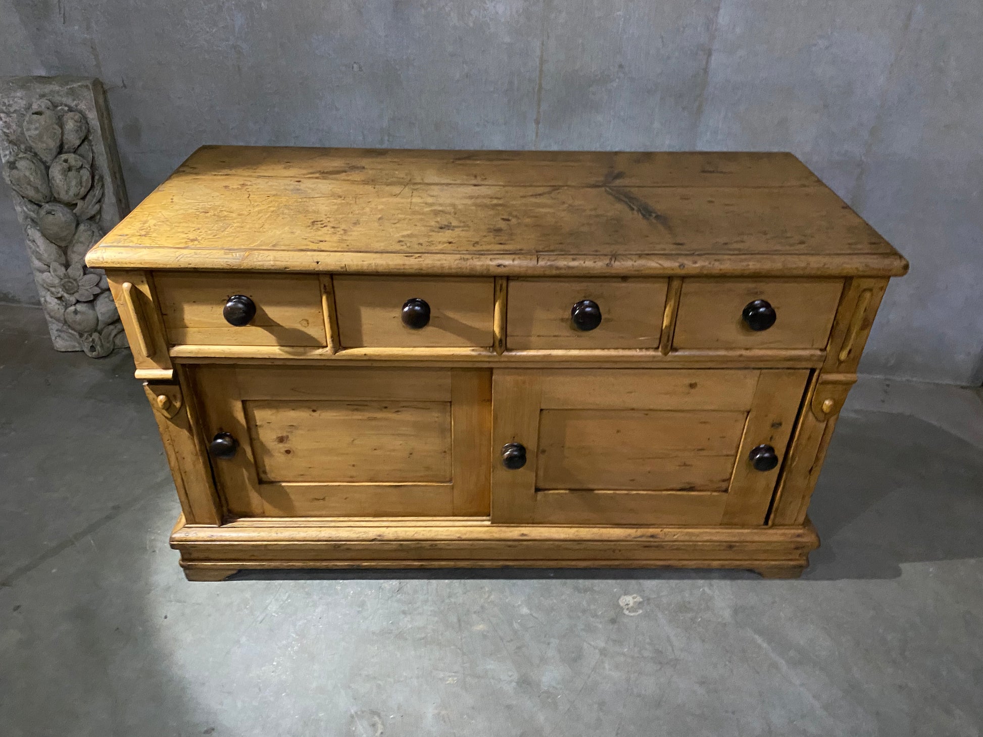 1870 pine server  multi drawer  sideboard | Scott Landon Antiques and Interiors.