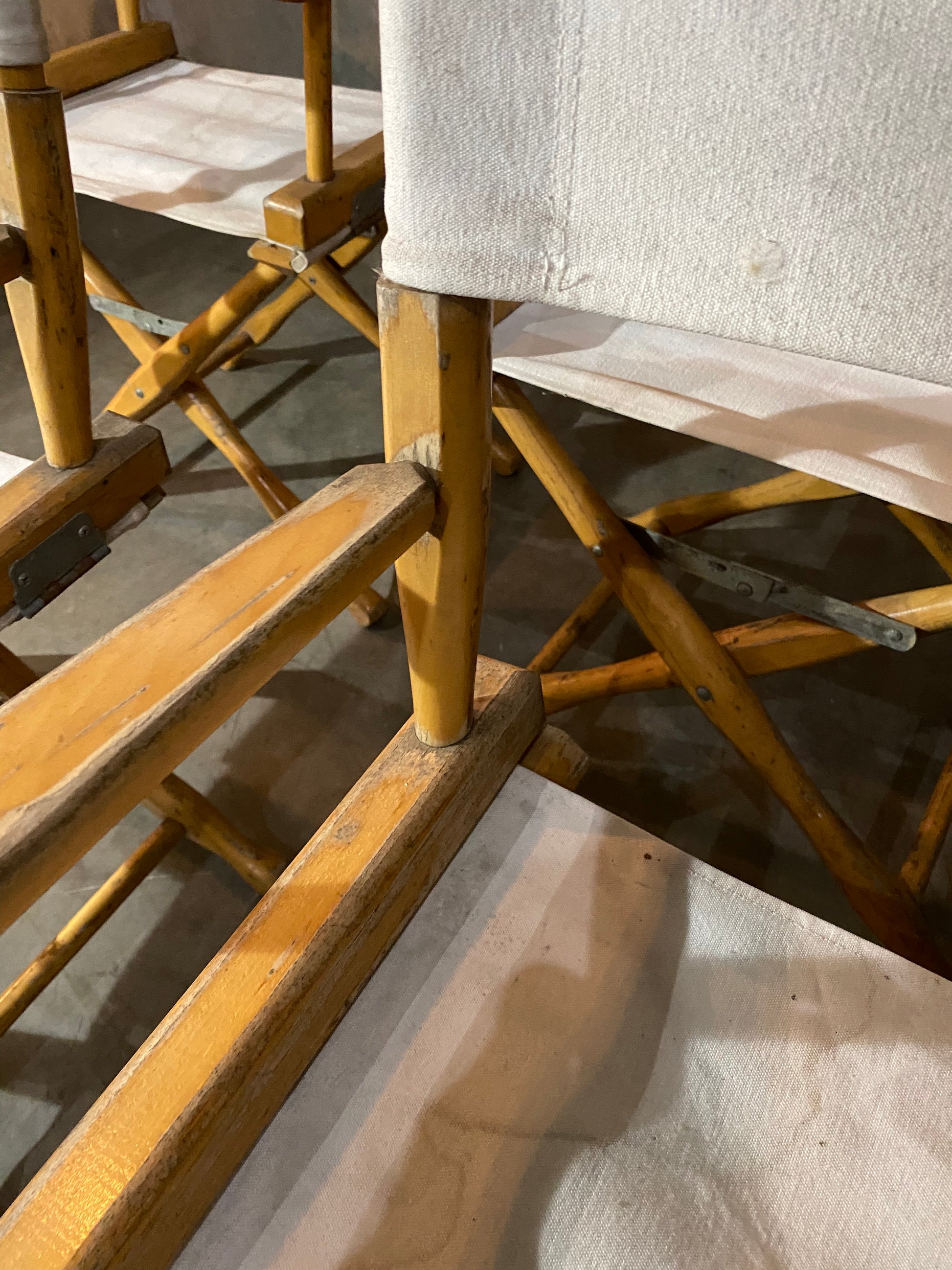 1960 folding maple directors camp chairs by Gold medal Co. | Scott Landon Antiques and Interiors.