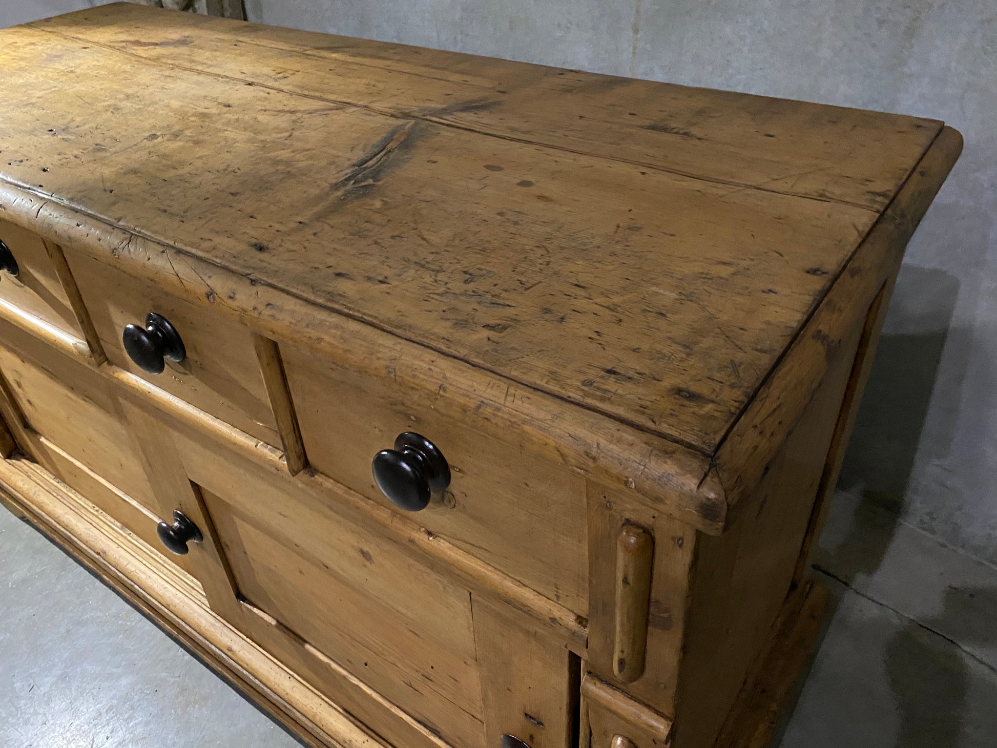 1870 pine server  multi drawer  sideboard | Scott Landon Antiques and Interiors.