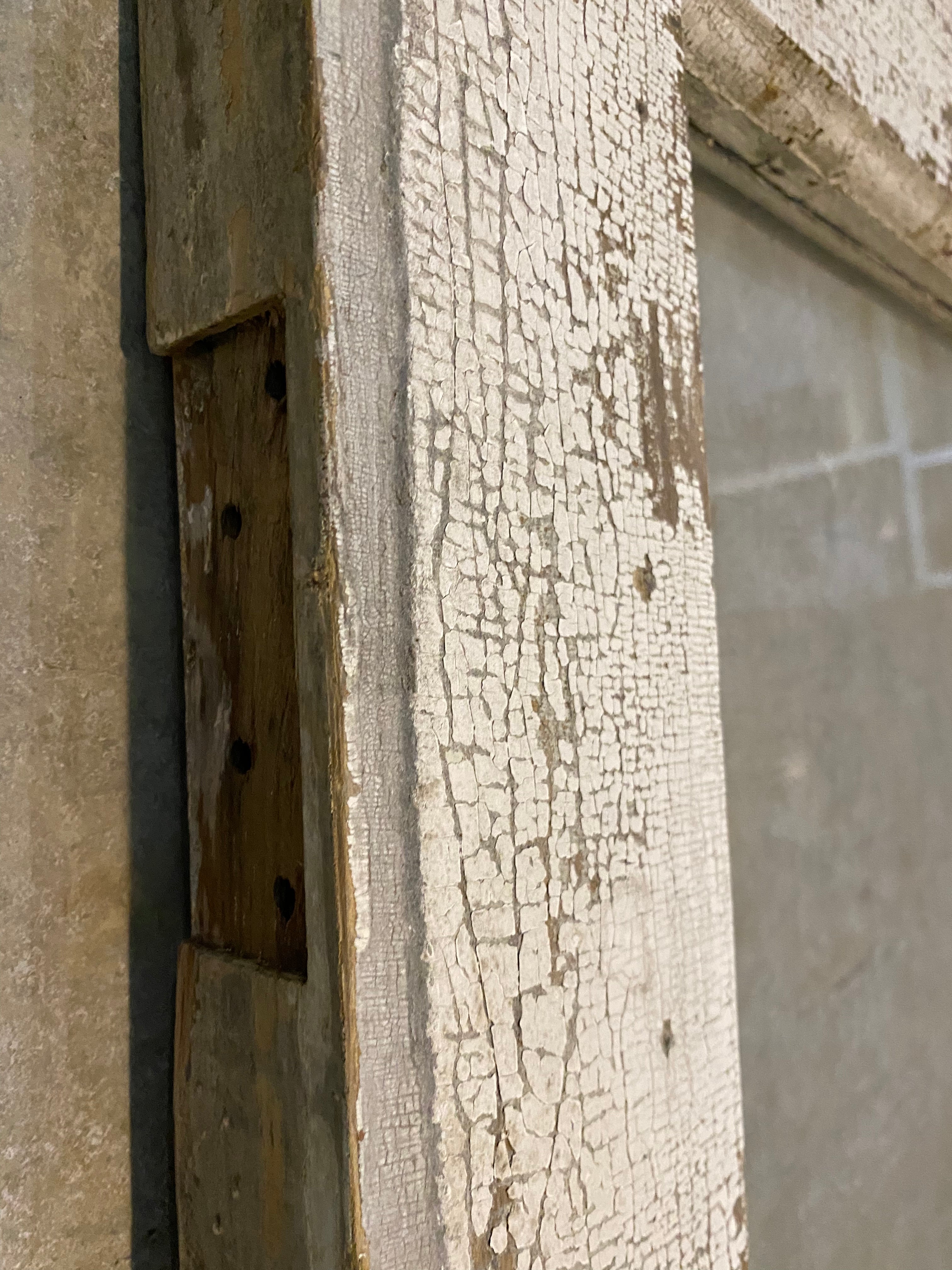 1880 pair of entry doors from in old paint  from a grey stone in CHICAGO | Scott Landon Antiques and Interiors.