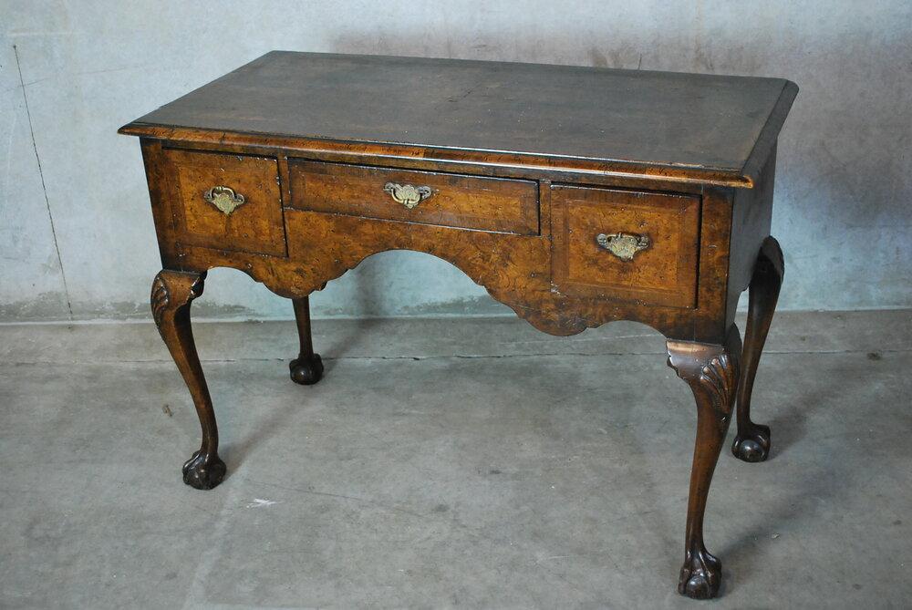 1880 burled Walnut queen Anne Style Console | Scott Landon Antiques and Interiors.