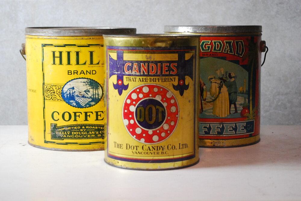 Vintage Antique Tins | Scott Landon Antiques and Interiors.