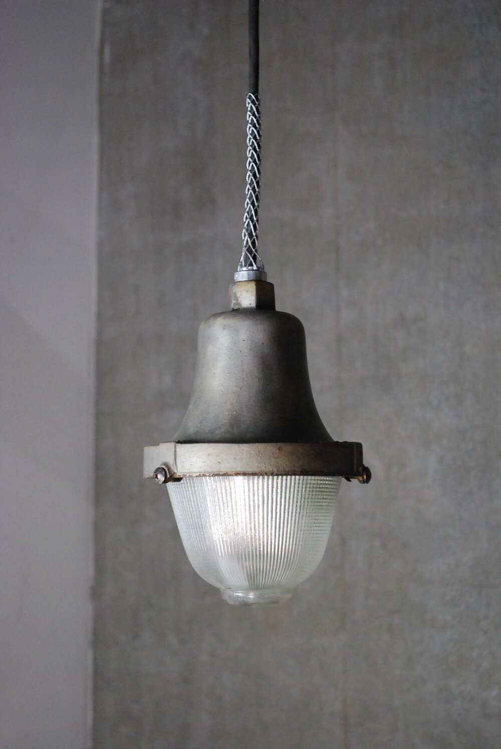 1920 INDUSTRIAL HOLOPHANE Pendant light | Scott Landon Antiques and Interiors.