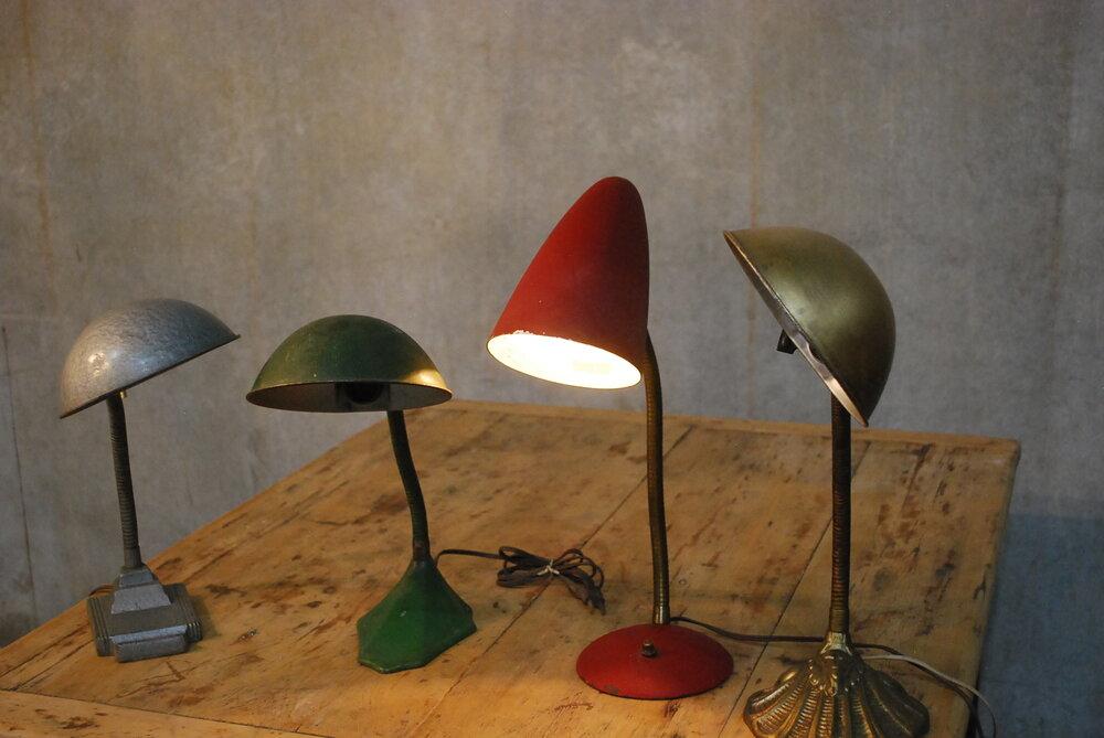Various industrial task lamps | Scott Landon Antiques and Interiors.