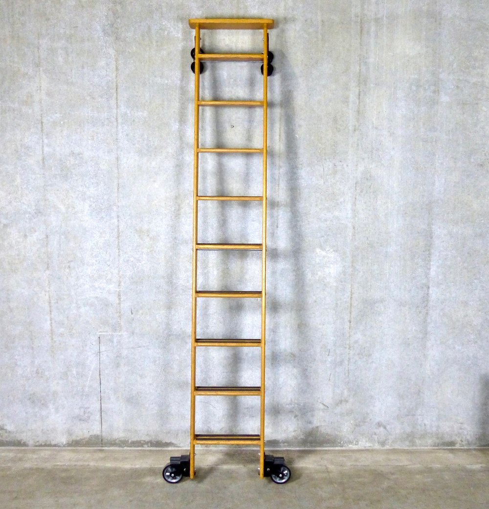 Rolling Wooden Library Ladder by Cotterman | Scott Landon Antiques and Interiors.