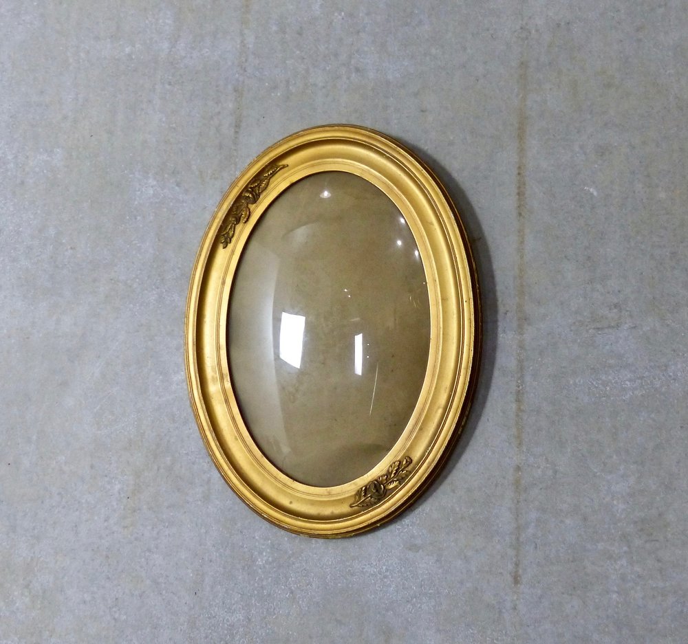 C1920 Oval Gilt Picture Frames with Original Convex Glass | Scott Landon Antiques and Interiors.