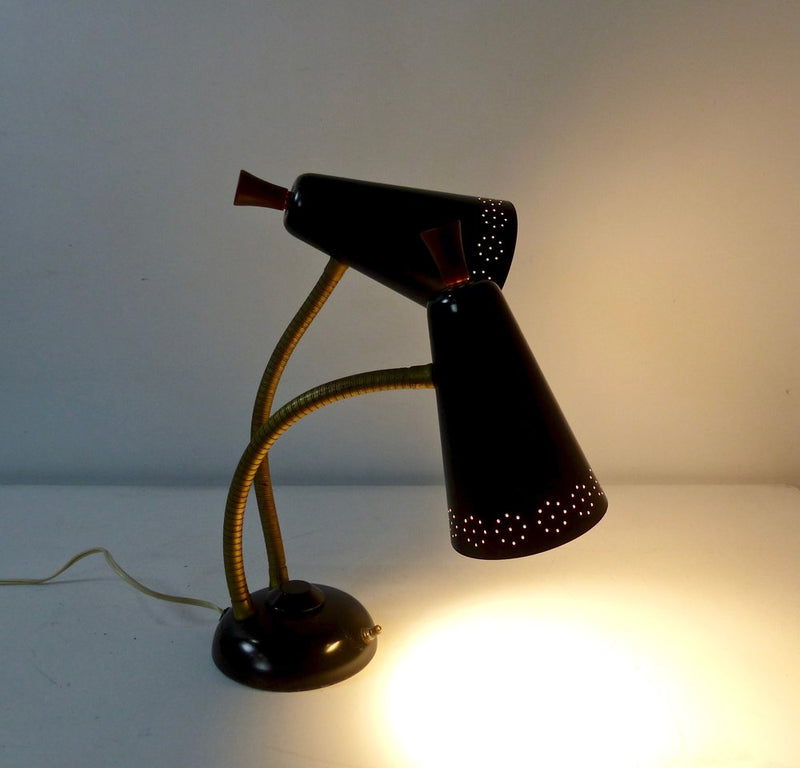 Mid-Century Modern Double Gooseneck Table Lamp | Scott Landon Antiques and Interiors.