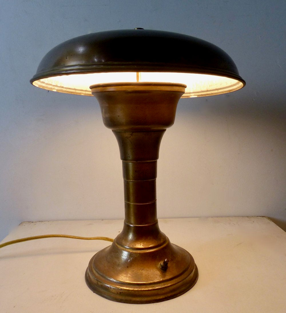 1920s Machine Age Copper Table Lamp | Scott Landon Antiques and Interiors.