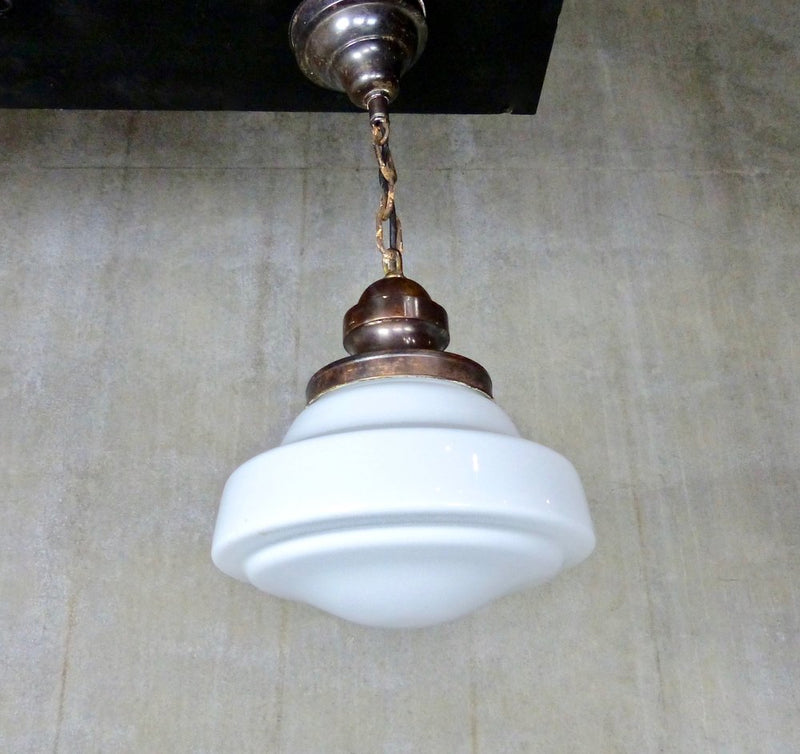 1930s Authentic Schoolhouse-Style Pendant Light | Scott Landon Antiques and Interiors.