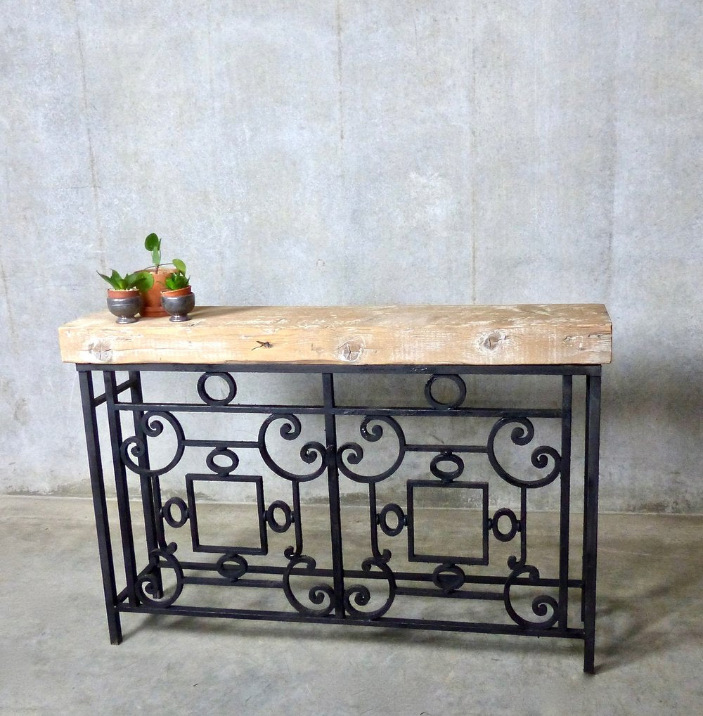 Console Table from Antique Cast Iron Railing | Scott Landon Antiques and Interiors.