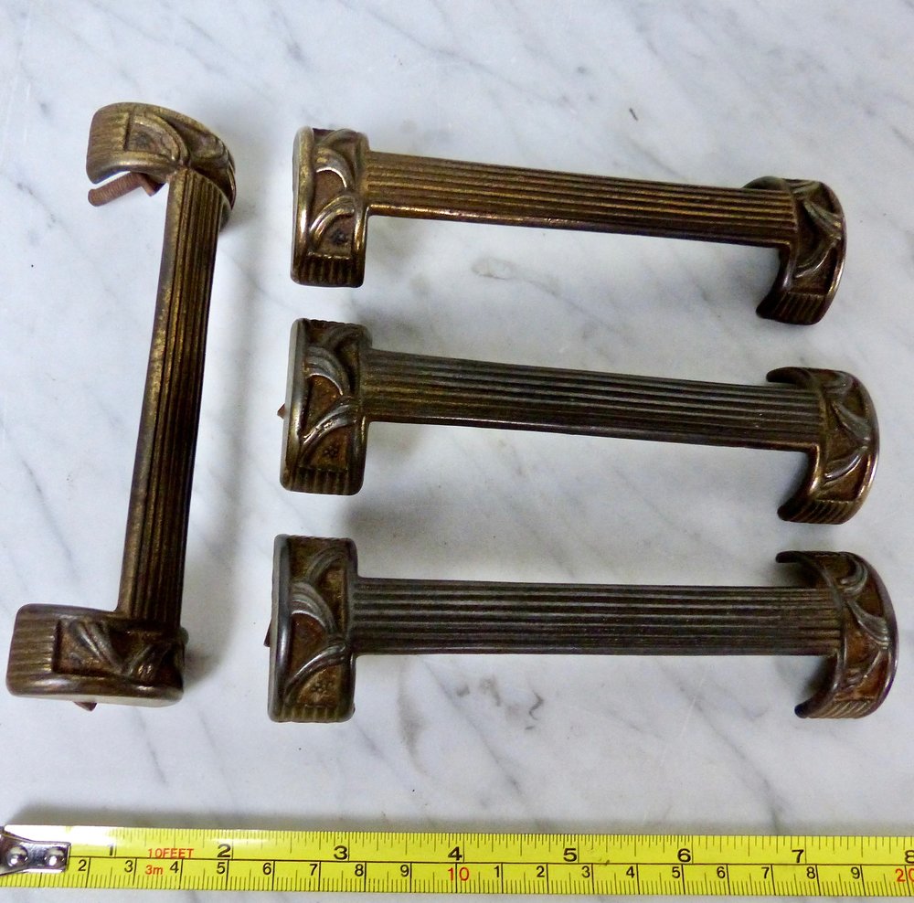 1920 Fluted Brass Handles | Scott Landon Antiques and Interiors.