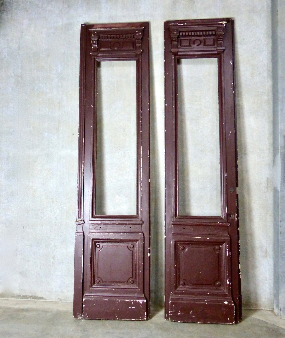 1880 10-Foot High Solid Wood Commercial Doors | Scott Landon Antiques and Interiors.