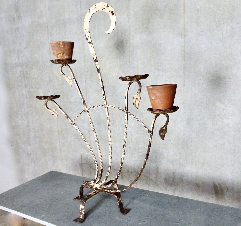 Circa 1920-30 French Wrought Iron Plant Stand | Scott Landon Antiques and Interiors.