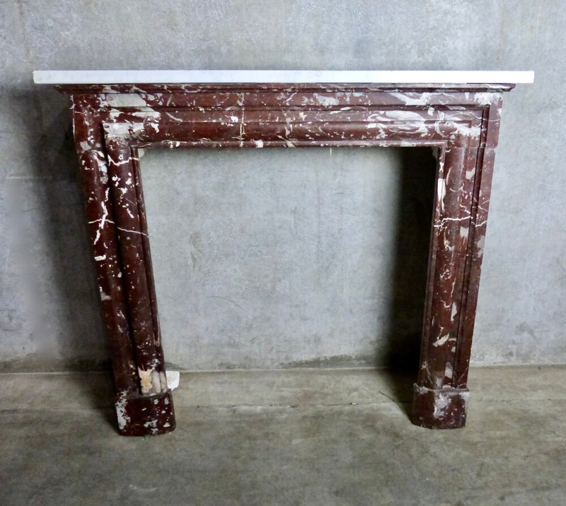 Louis XIV French Red Marble Petite Fireplace Surround Mantel | Scott Landon Antiques and Interiors.