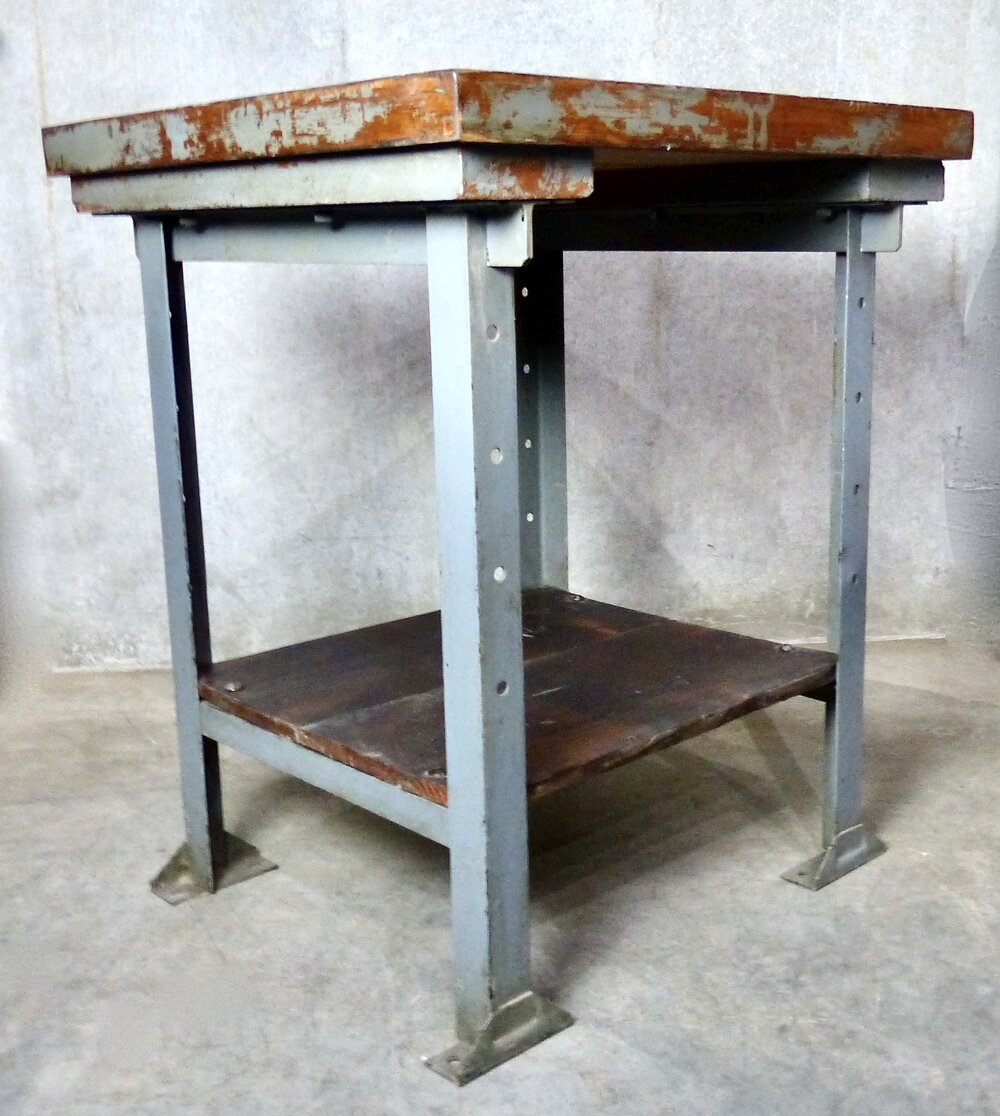 Circa 1920 Industrial Workstation Kitchen Island | Scott Landon Antiques and Interiors.