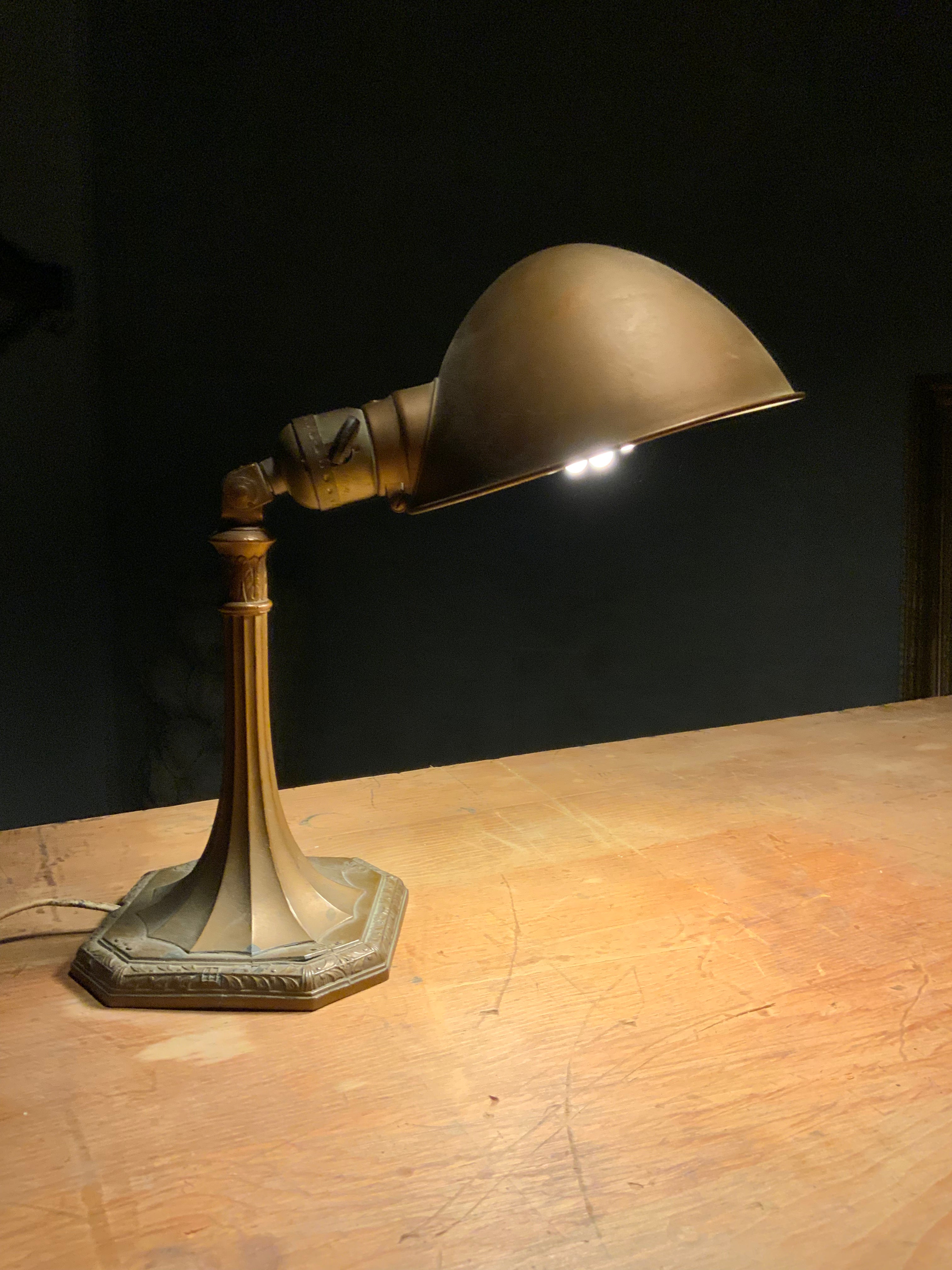 1930's Brass Desk Lamp