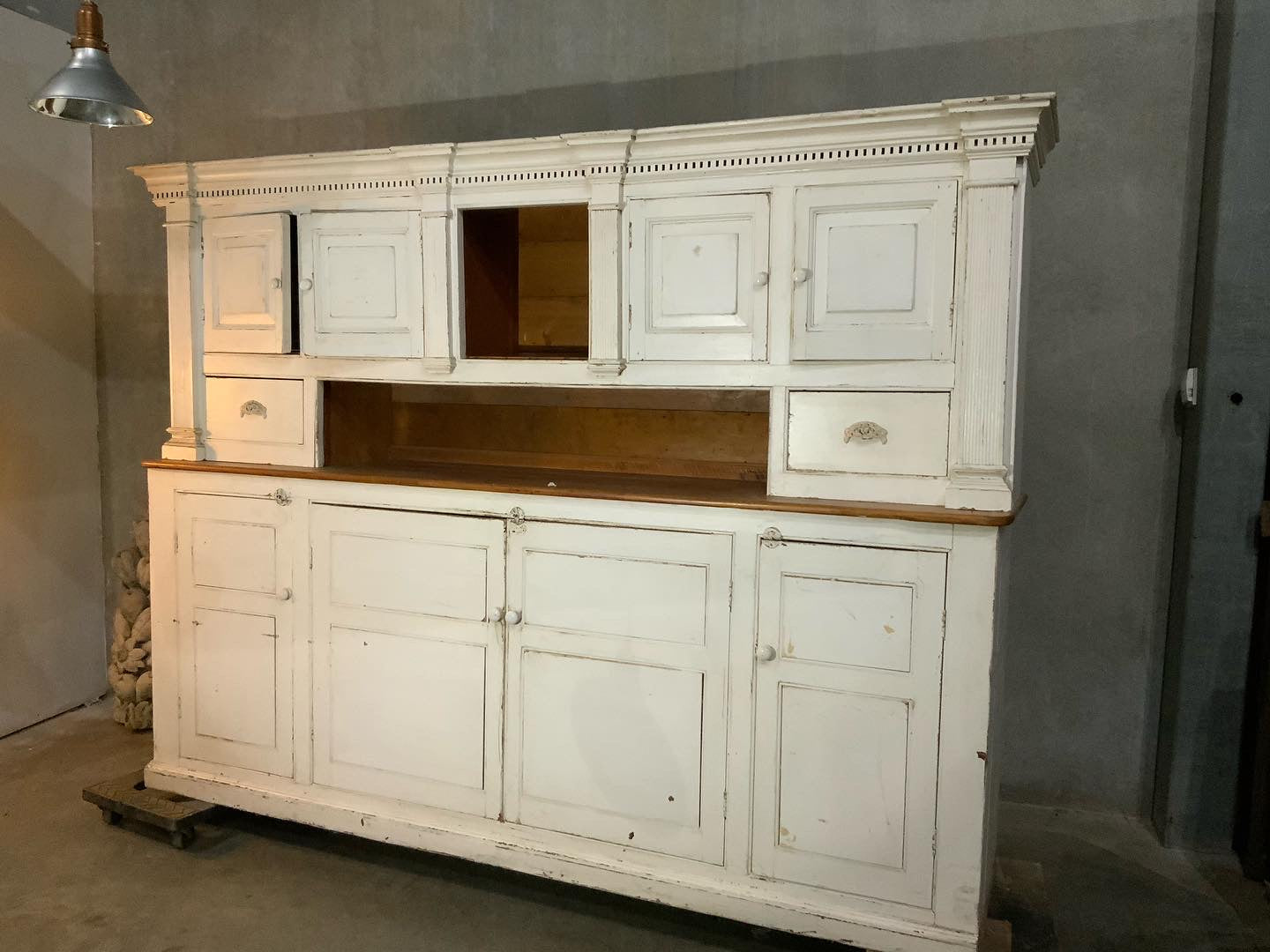 1840 rectory storage pine CUPBOARD / ORIGINAL PAINT