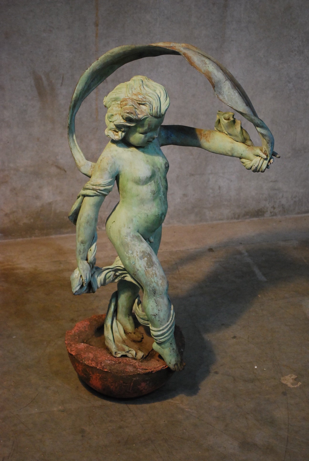 1940 bronze garden PUTTI STATUE | Scott Landon Antiques and Interiors.