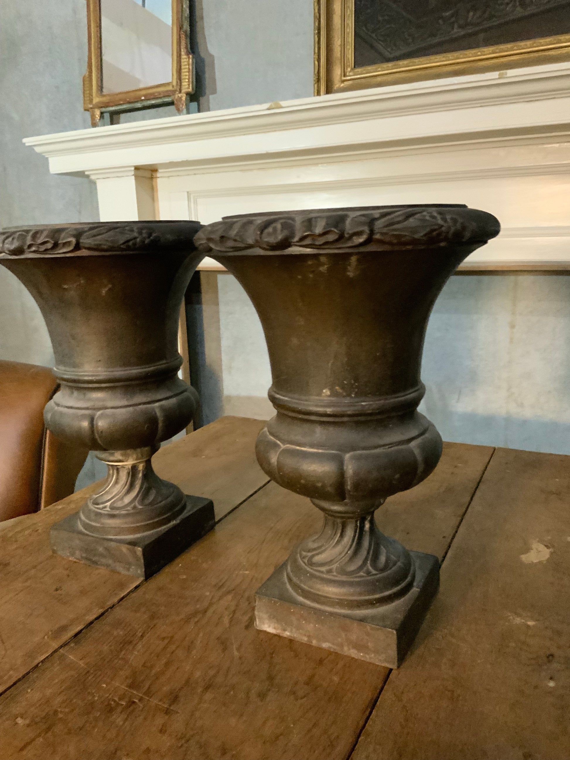 1930 French cast iron planters | Scott Landon Antiques and Interiors.