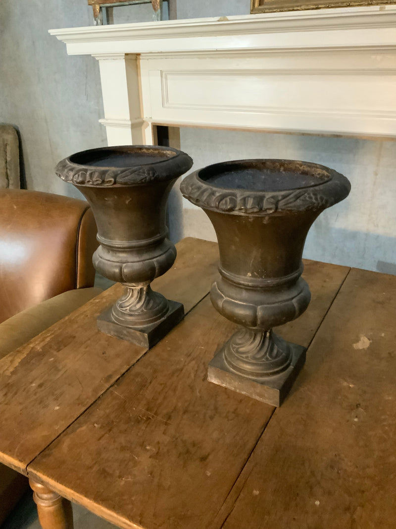 1930 French cast iron planters | Scott Landon Antiques and Interiors.