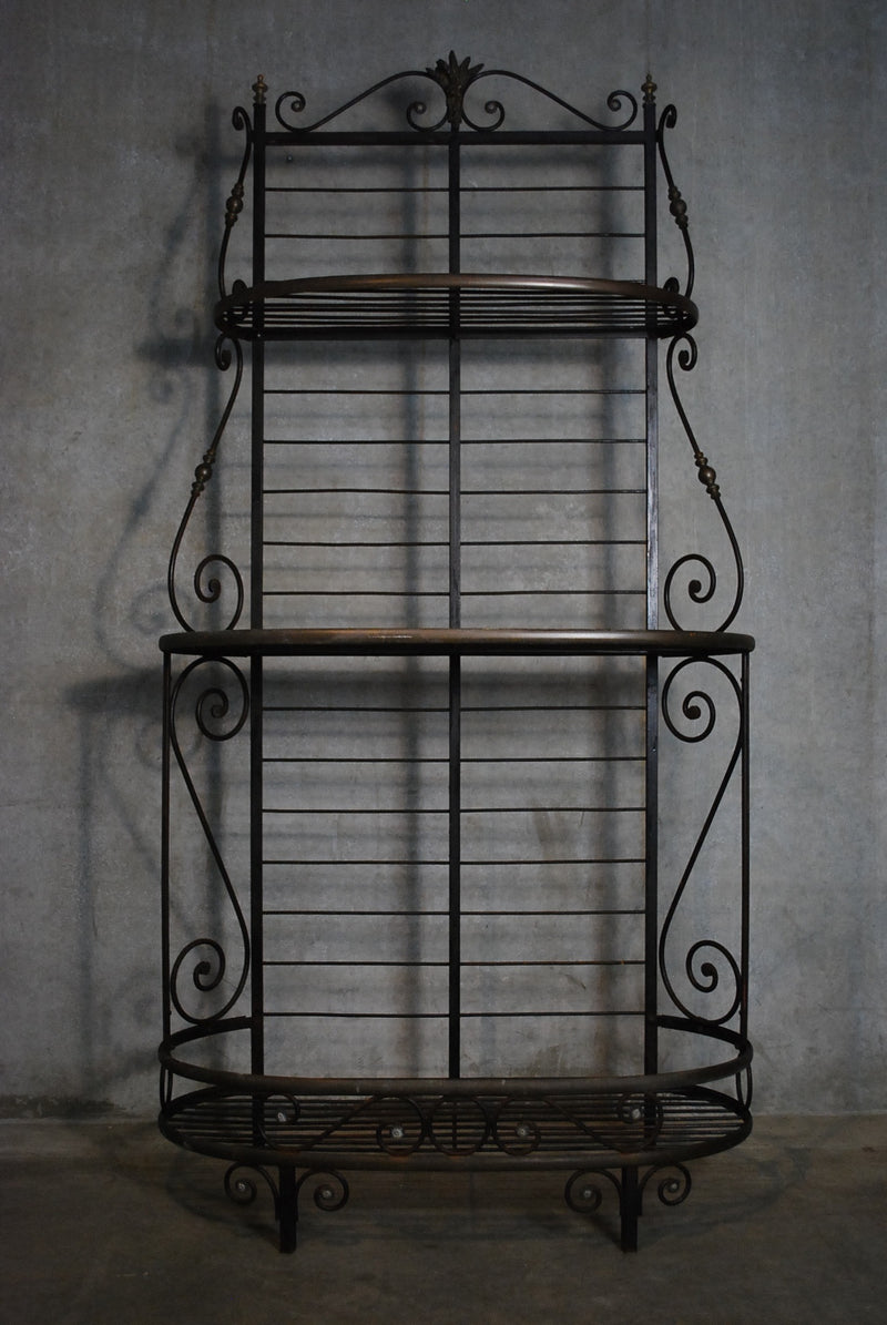 1940 French Bakers Rack  Iron and brass | Scott Landon Antiques and Interiors.