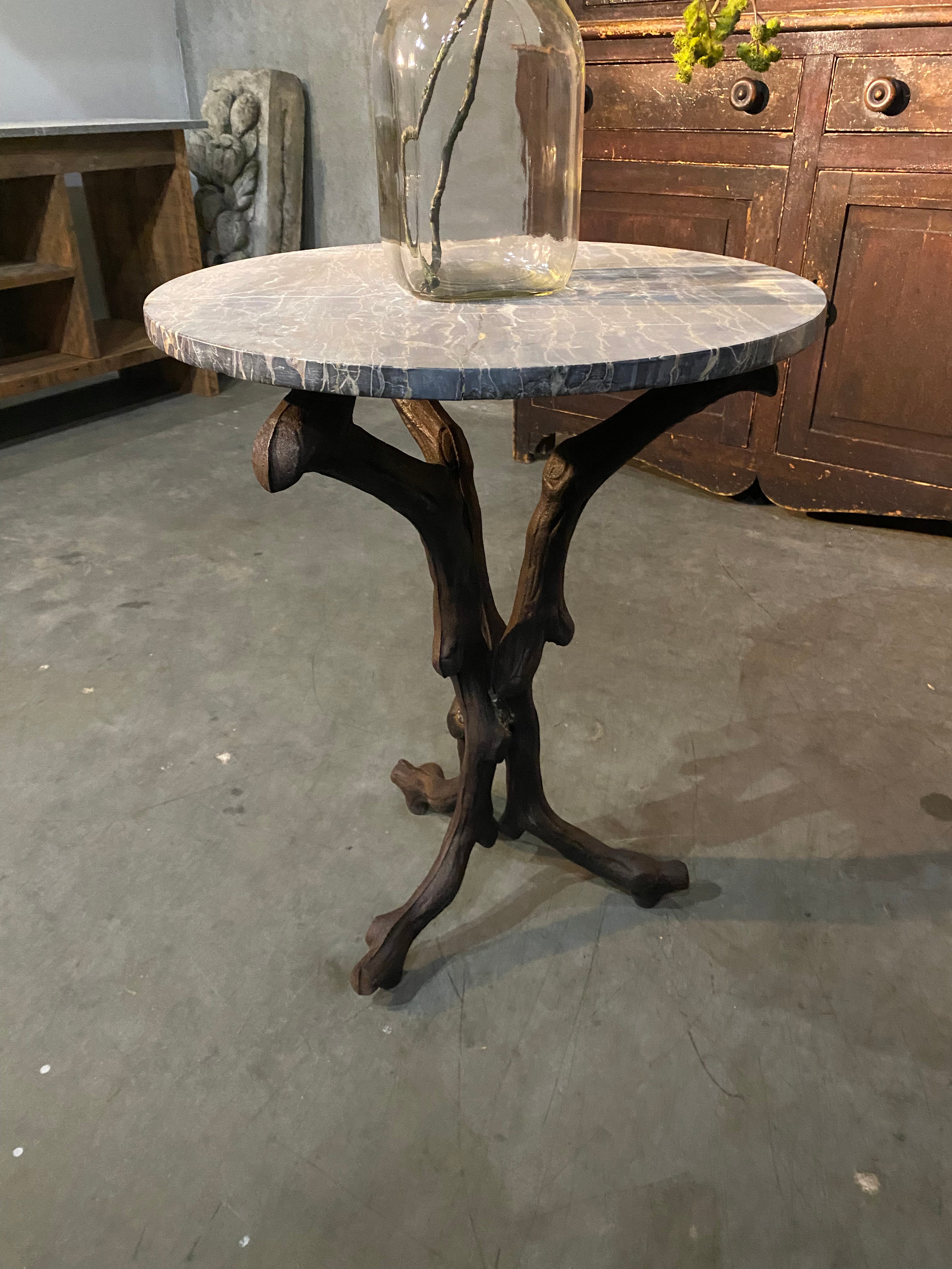 1920 French FAUX BOIS outdoor /indoor bistro table